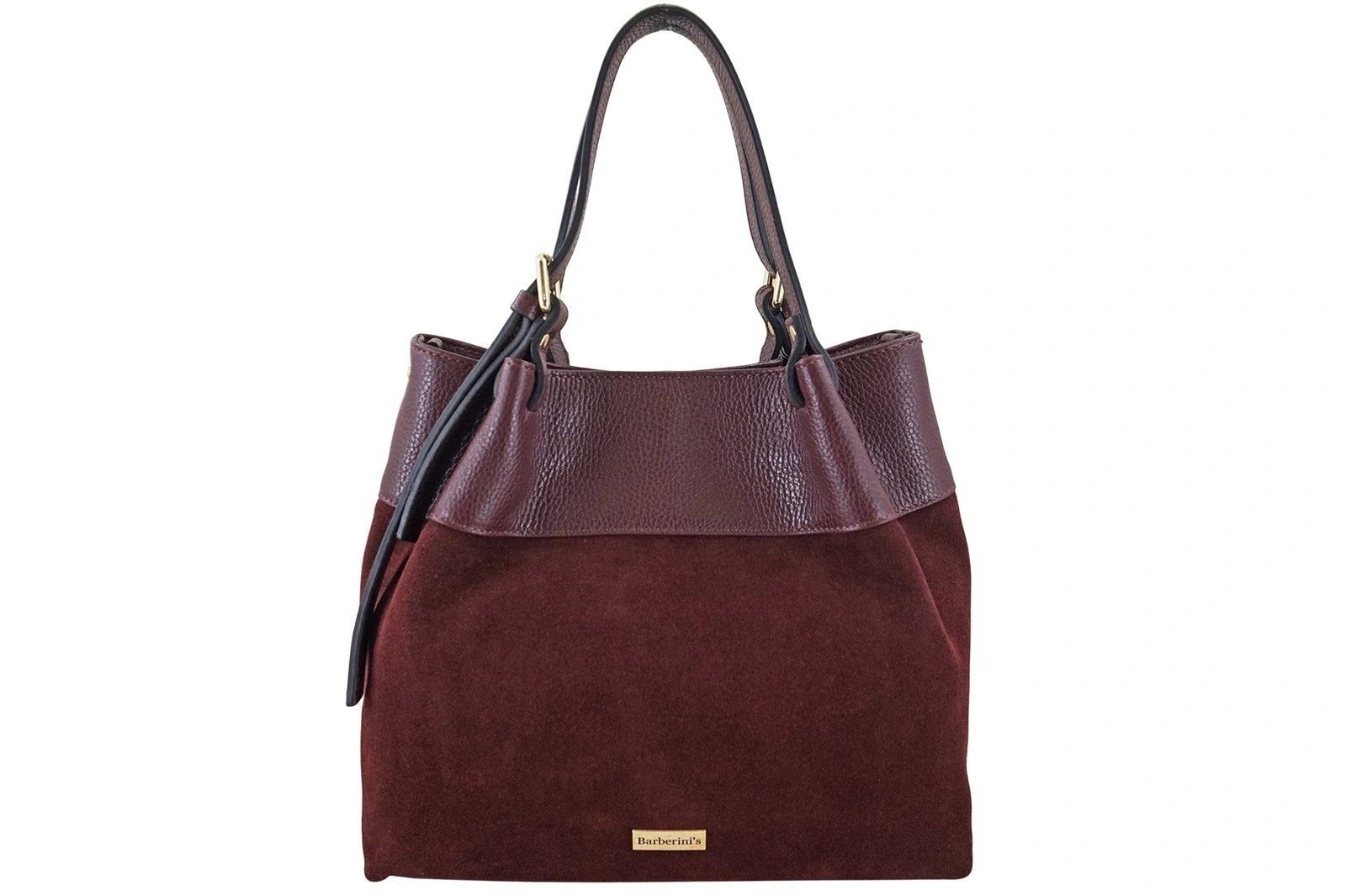 Elegantní dámská kabelka z přírodního semiše – Bordó