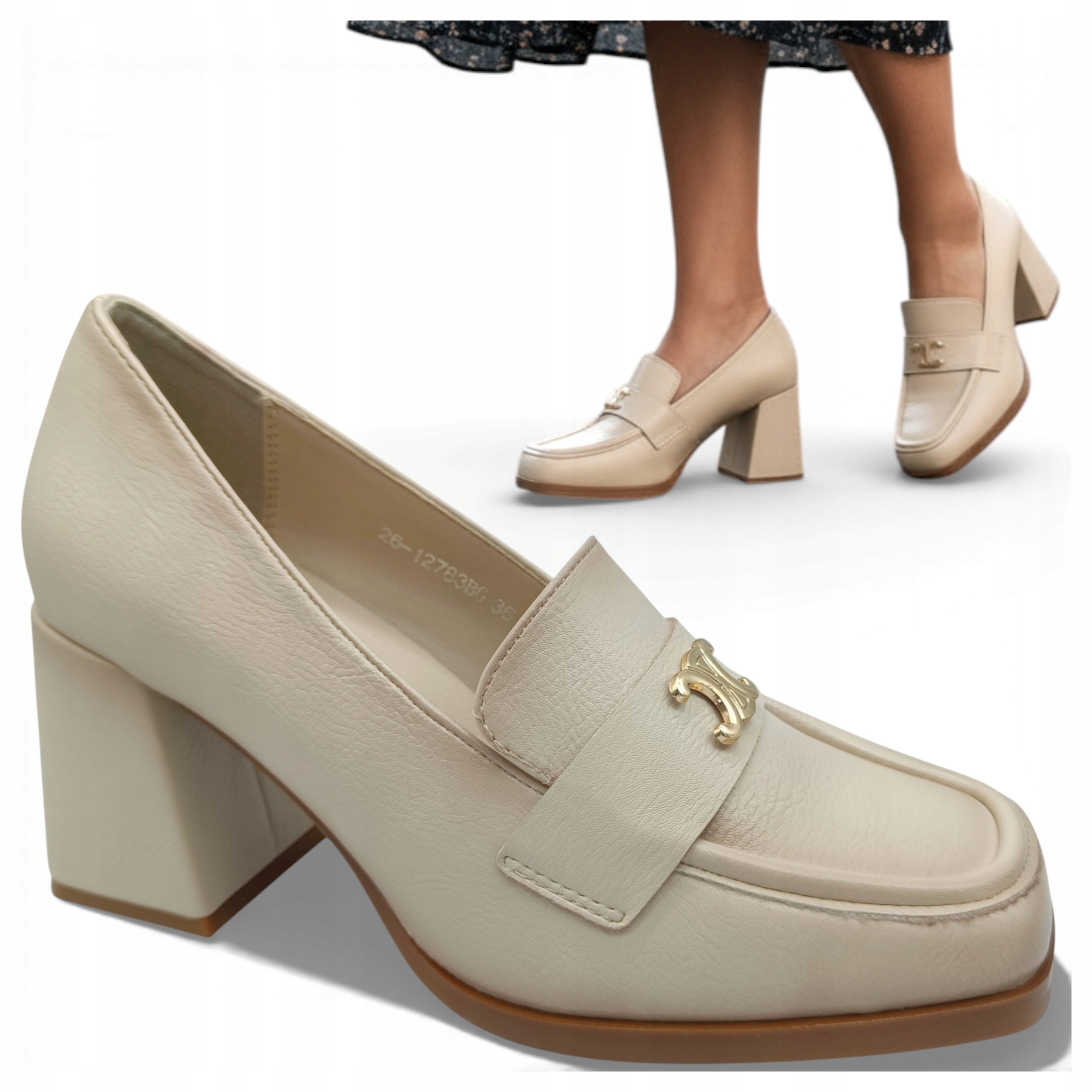 40 Potocki Výstupní dámské zasouvací boty na bloku Sloupku Jarní Módní