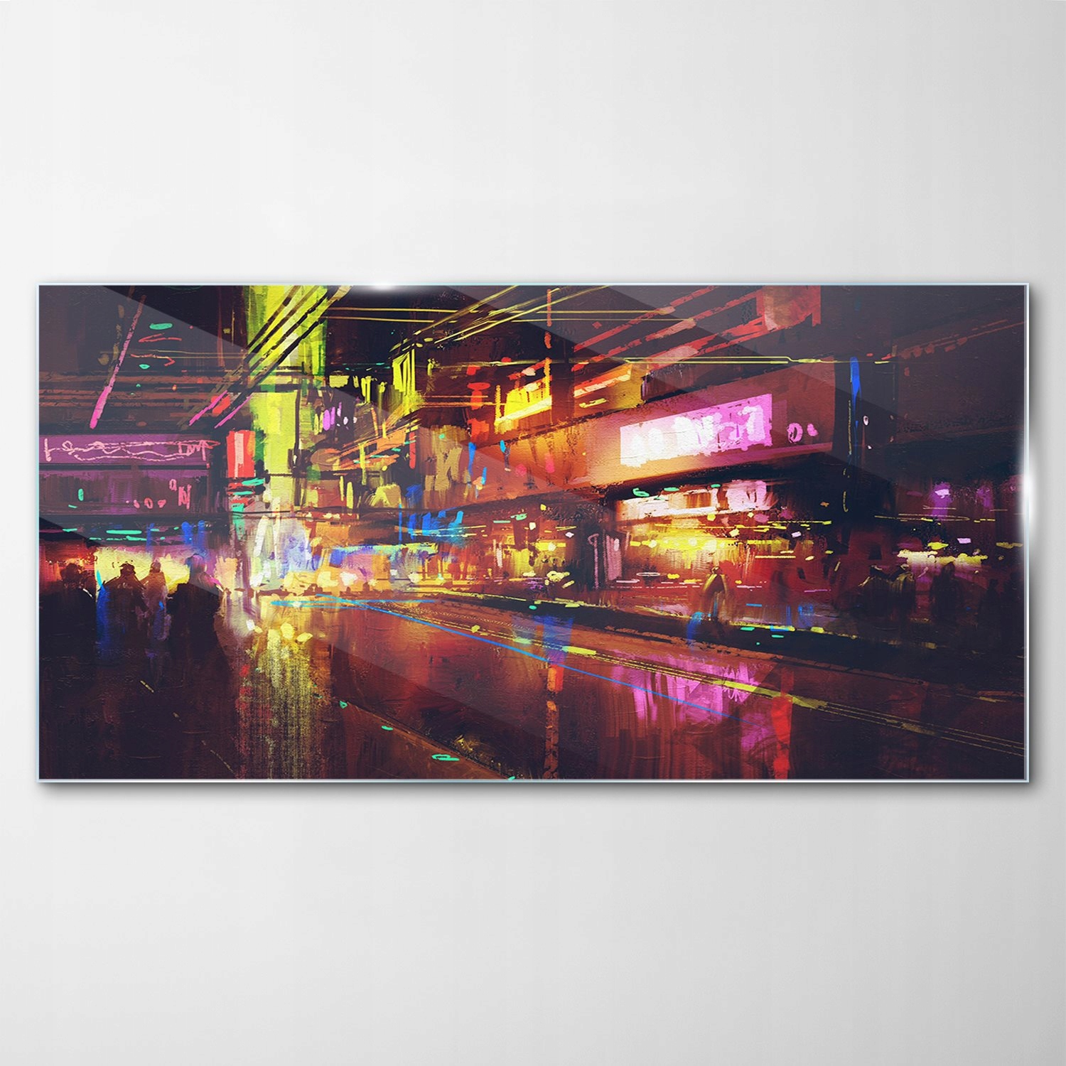 

Hartowany Obraz Szklany Miasto Noc Ulice 100x50