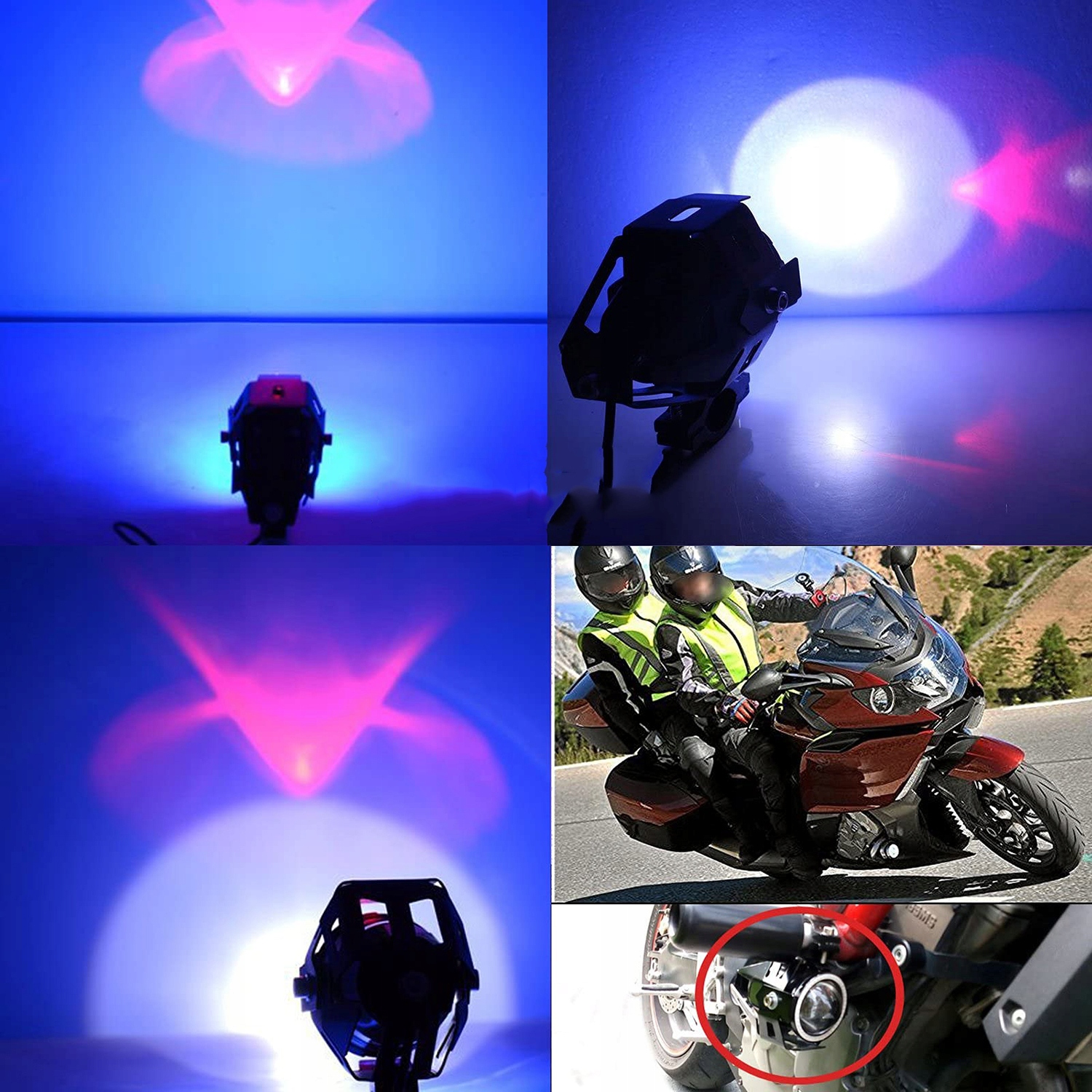 Halogeny motocyklowe RING LED reflektory U7 Waga produktu z opakowaniem jednostkowym 0.52 kg