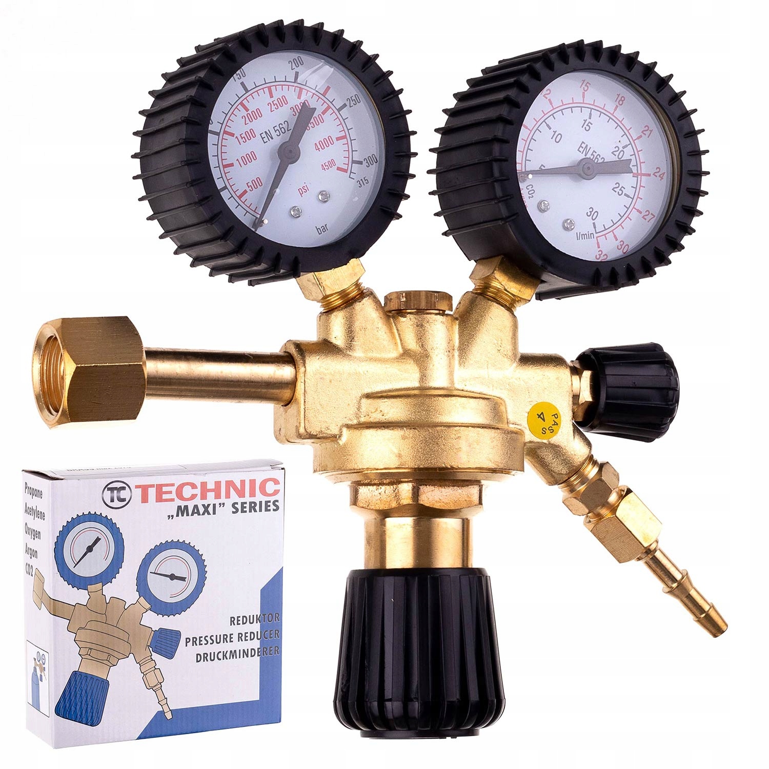 Reduktor Lahví Pro Plyn Argon CO2 Svařování Mig Mag Tig Se 2 Manometry