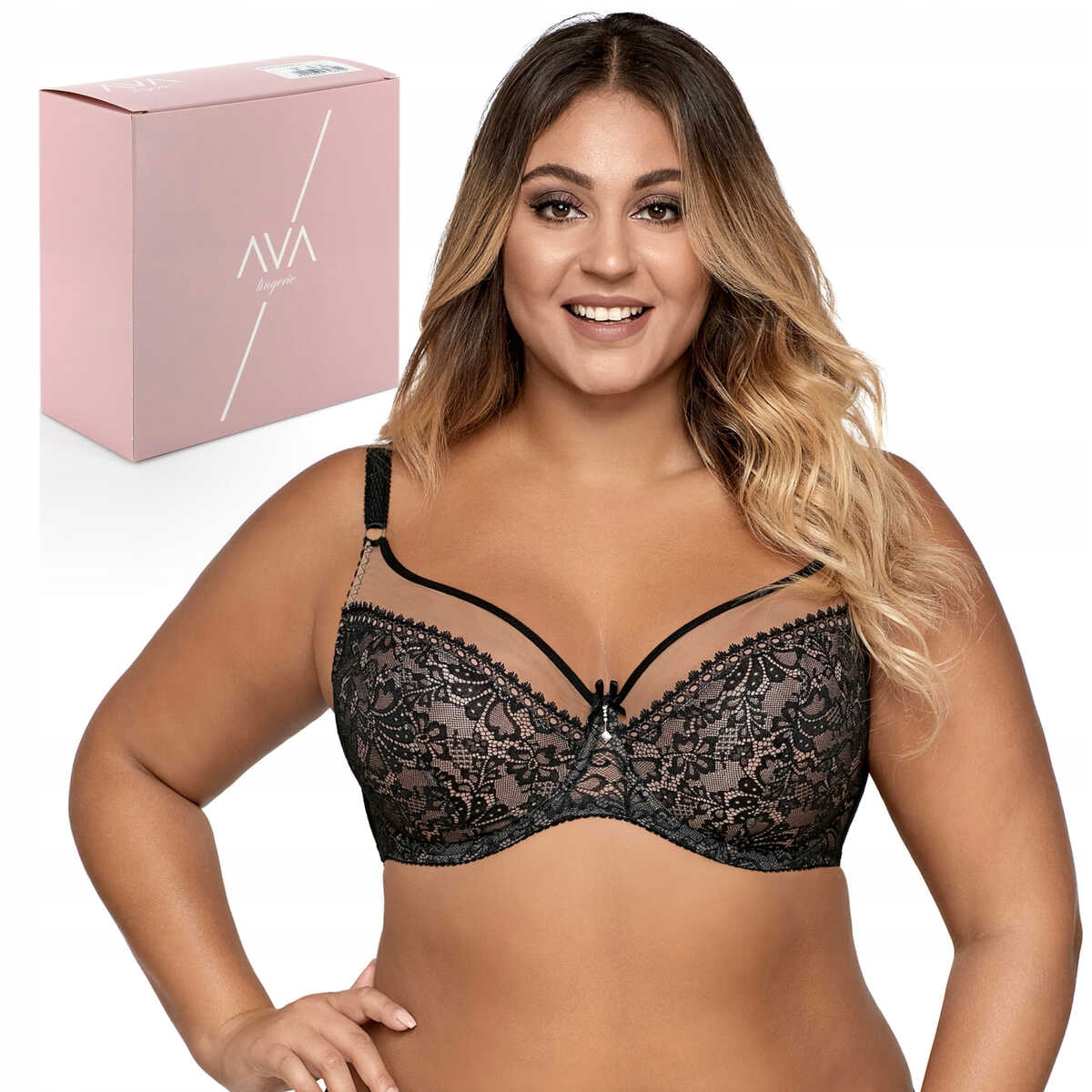 AVA Biustonosz 1396 Crystal czarny 80C