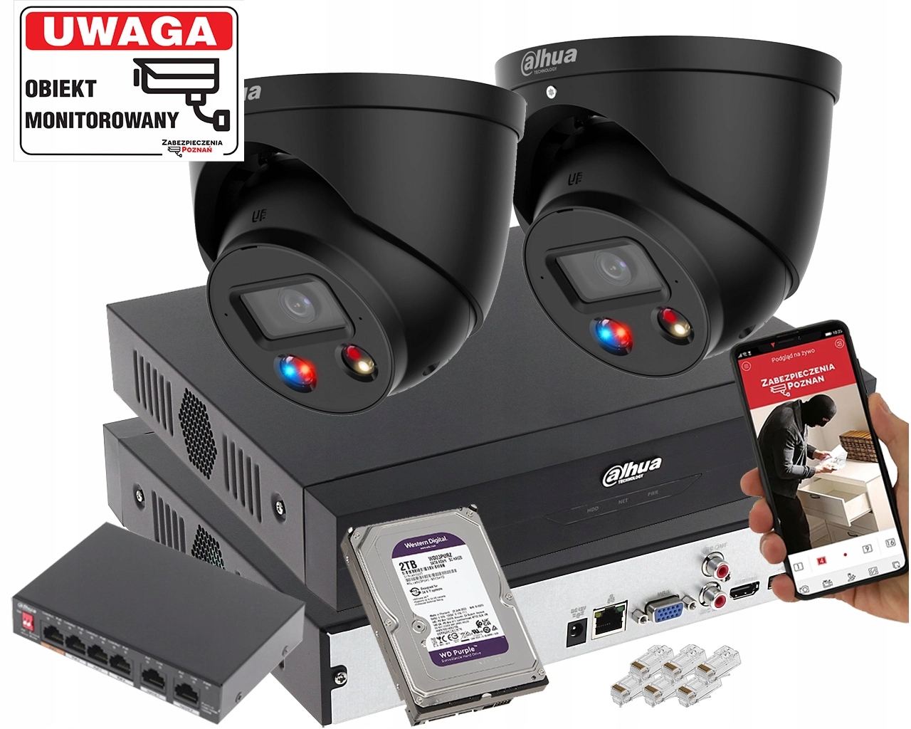 Sada monitorovania domu firma Ip 2x IPC-HDW3549H-AS-PV-0280B-S5- Black 5MPx