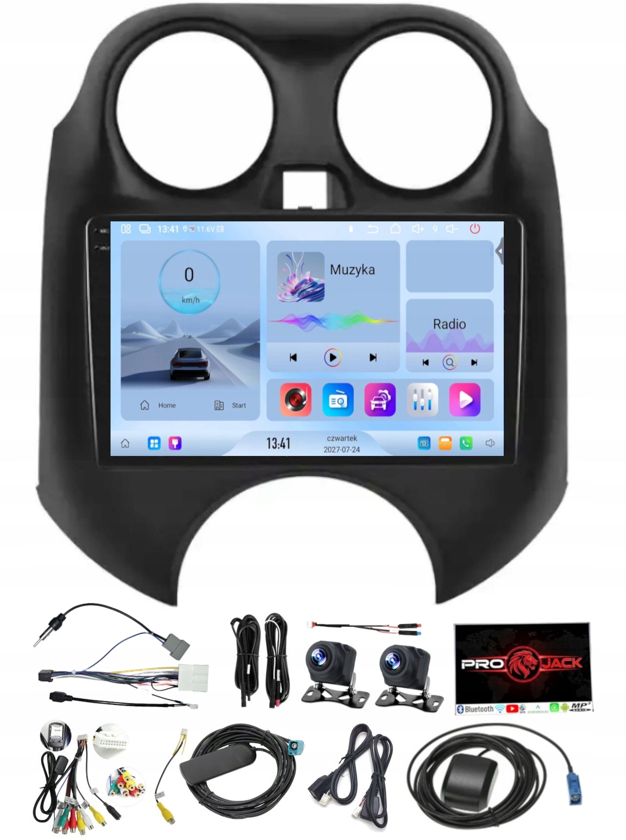 Rádio Navigace Nissan Micra 2010-2017 Carplay Android Auto 4GB 64GB Sim