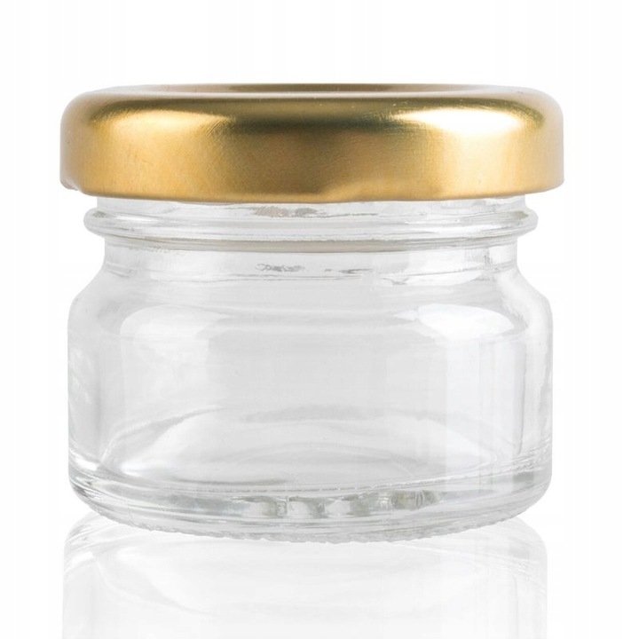 

Słoiczek szklany z wieczkiem złotym 30ml/30 sztuk