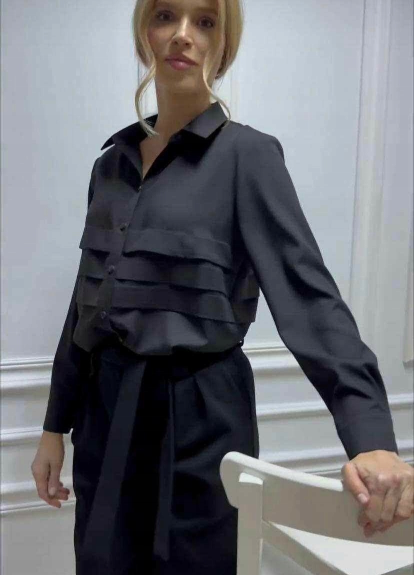 Košilová halenka Černá 0870 Lalous vel L