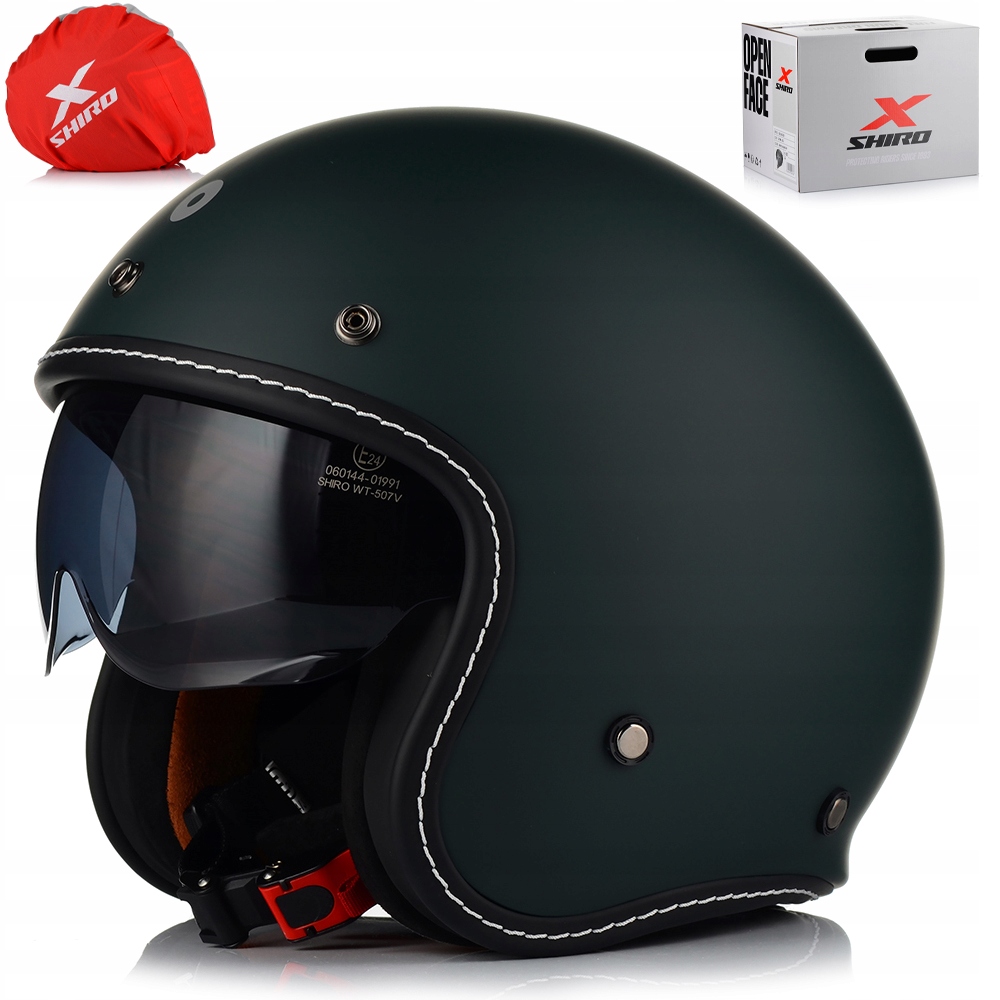 Otvorená Motocyklová Prilba Shiro Dallas Retro Skúter Chopper Clona Na Striešku