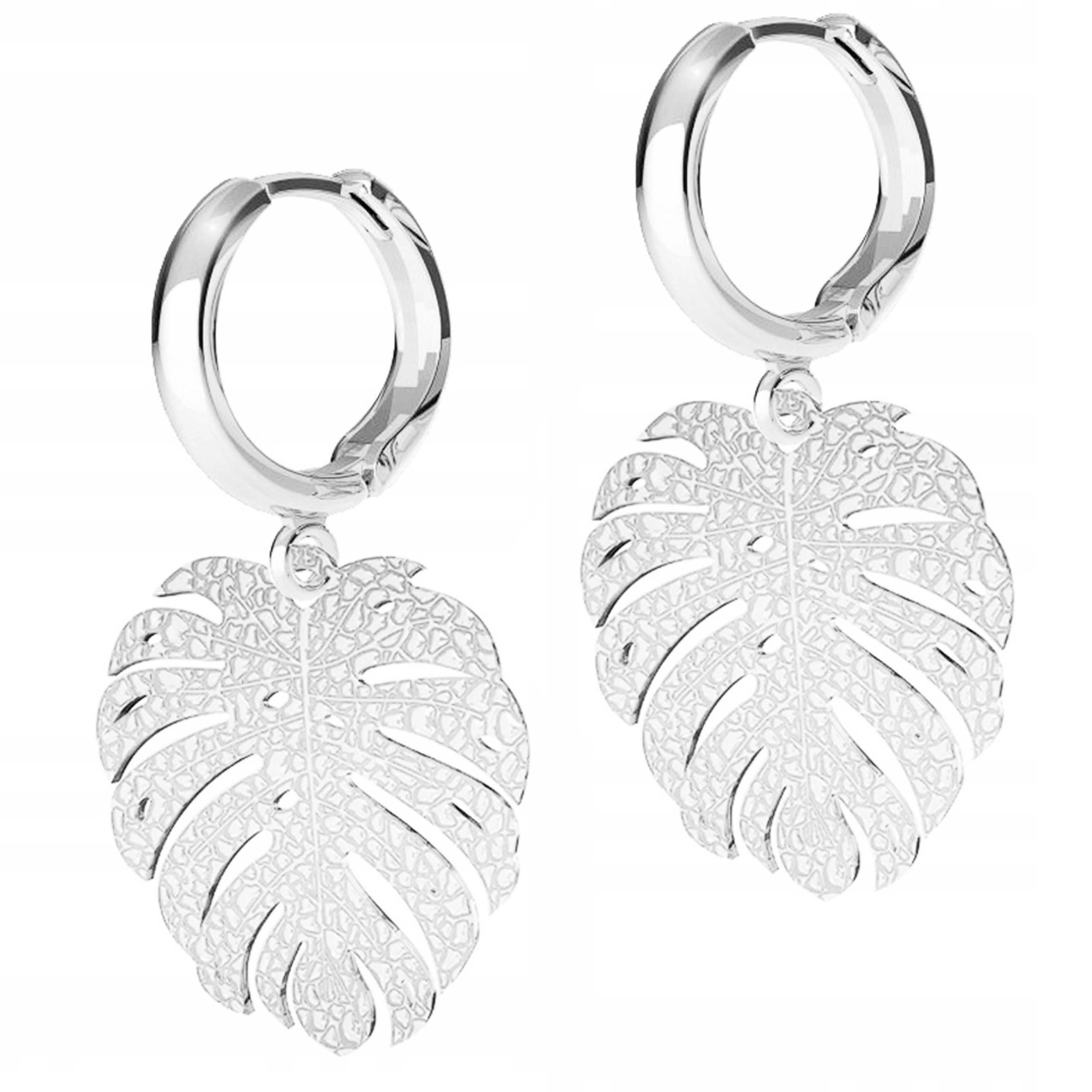 Stříbrné Náušnice List Příroda Plech s listem Rostlina Stříbro 925