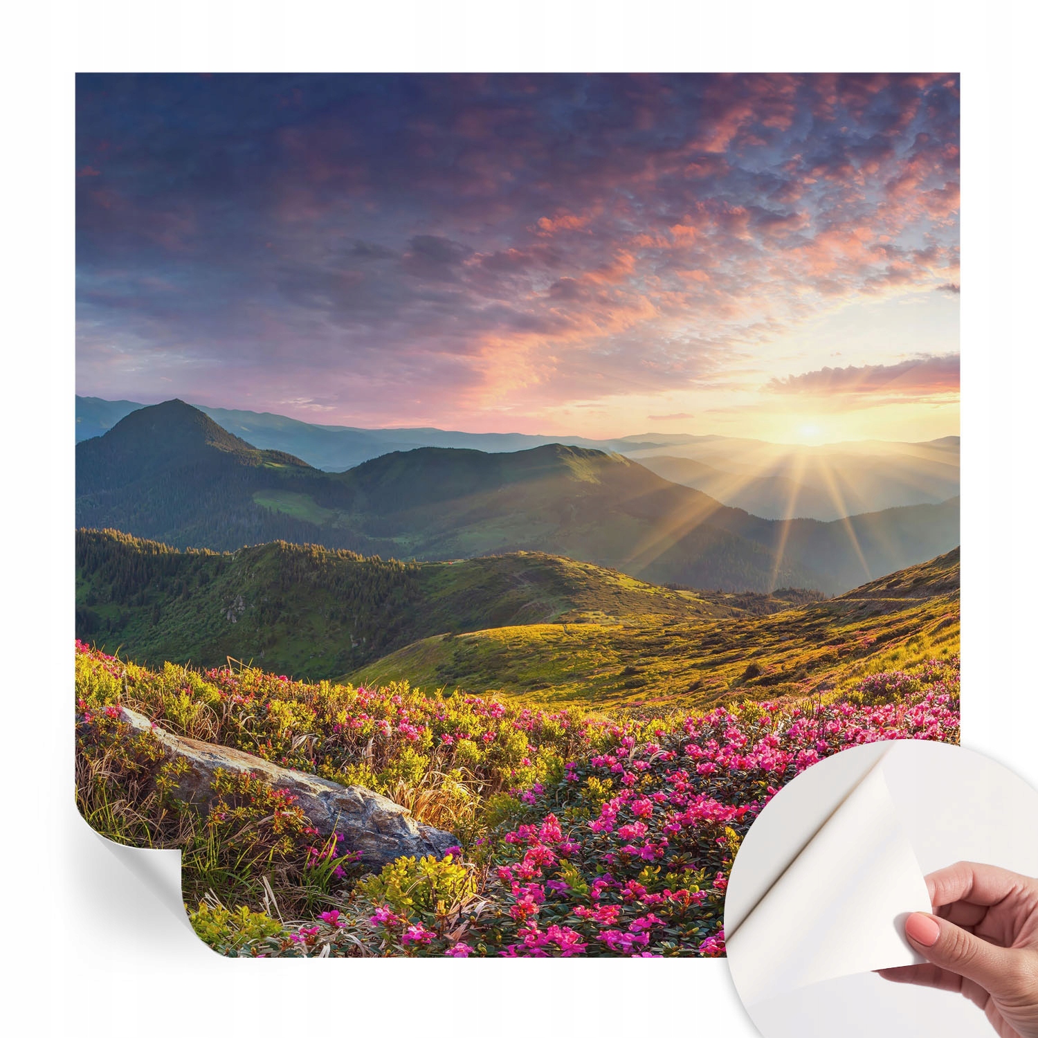 Samolepicí fototapeta na zeď do ložnice Horská panorama 250x250 cm