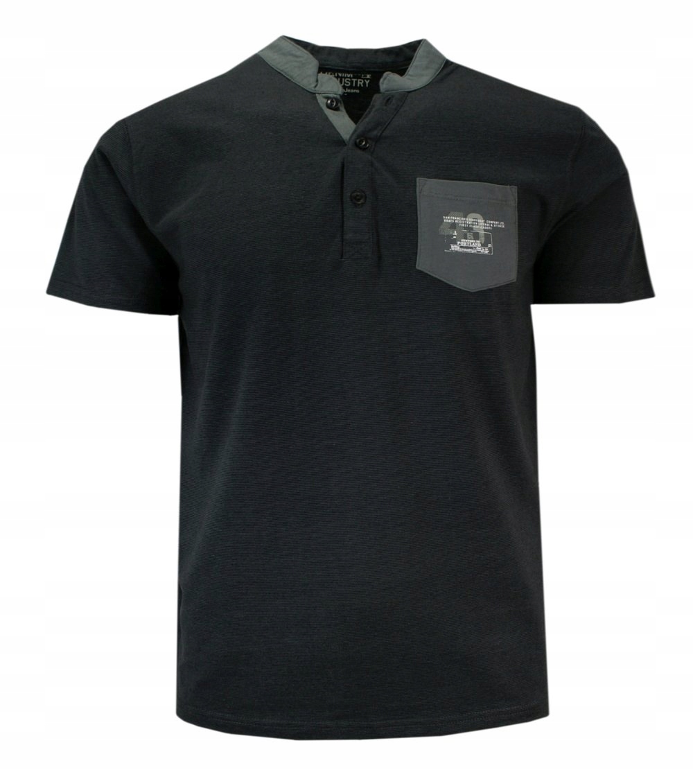

Grafitowy T-shirt z Guzikami -pako Jeans- M