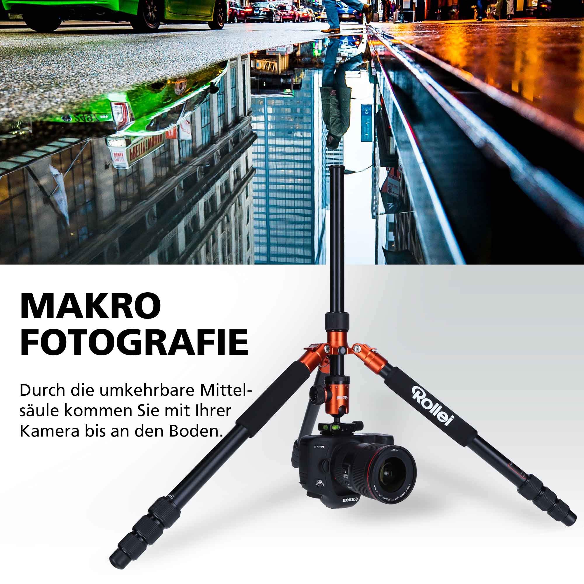 ROLLEI C5I Lekki Statyw Fotograficzny Pomarańczowy Aluminiowy — miniatura 4