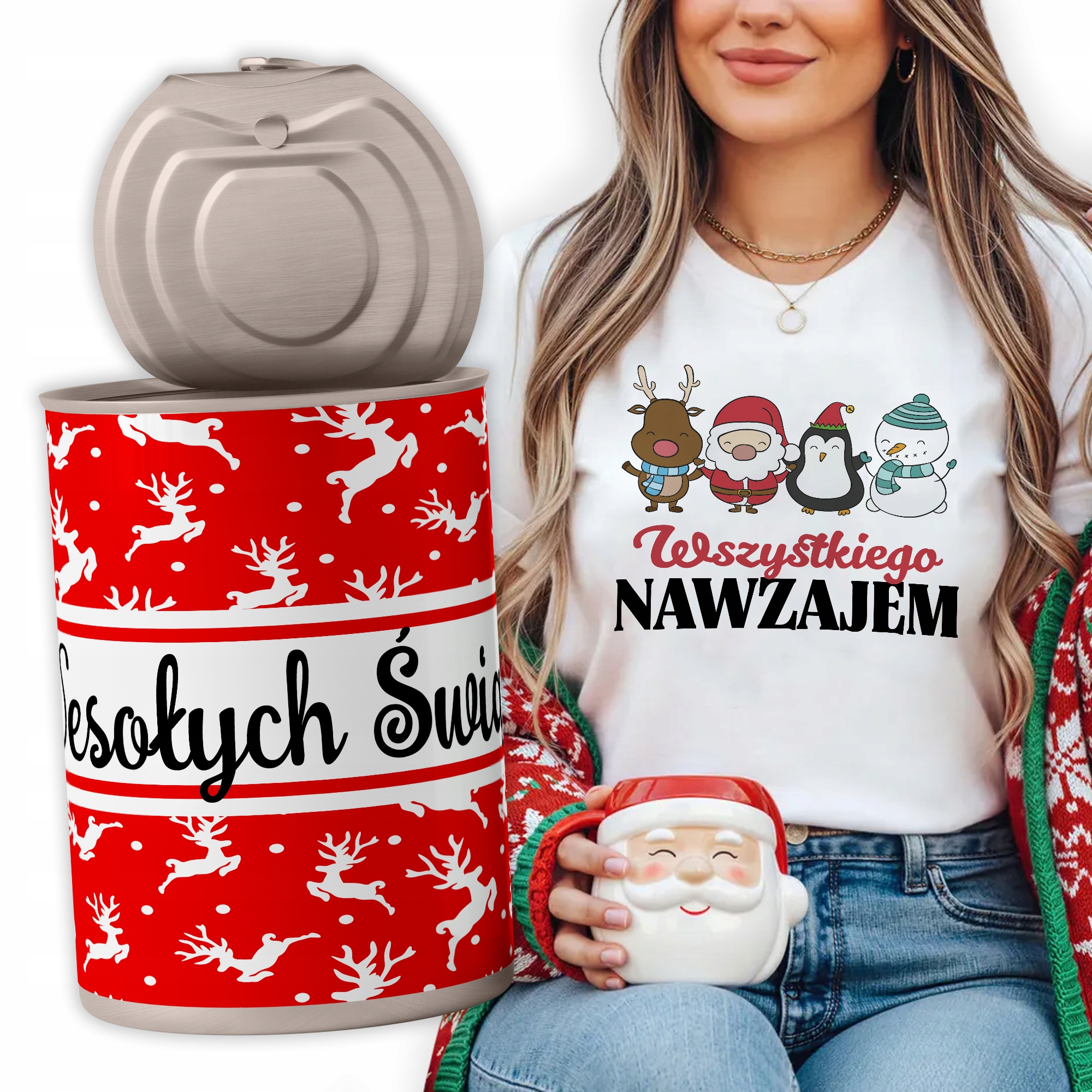 Tričko V plechovce Veselé Vánoce Dámské Na Vánoce Všeho Navzájem M