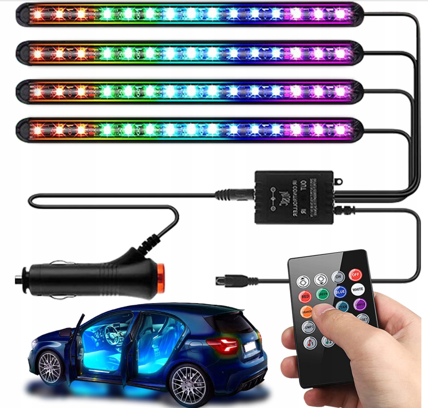 Светодиодная подсветка салона автомобиля RGB