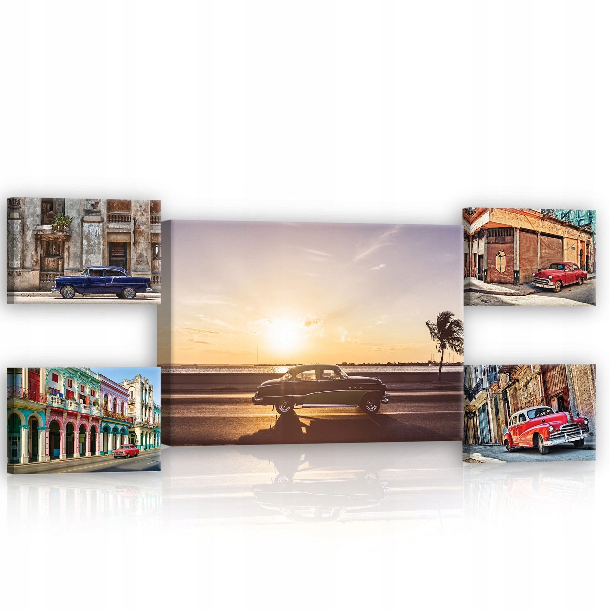 Obraz 135x50 Havana Kuba auta retro architektura moře palmy cestování