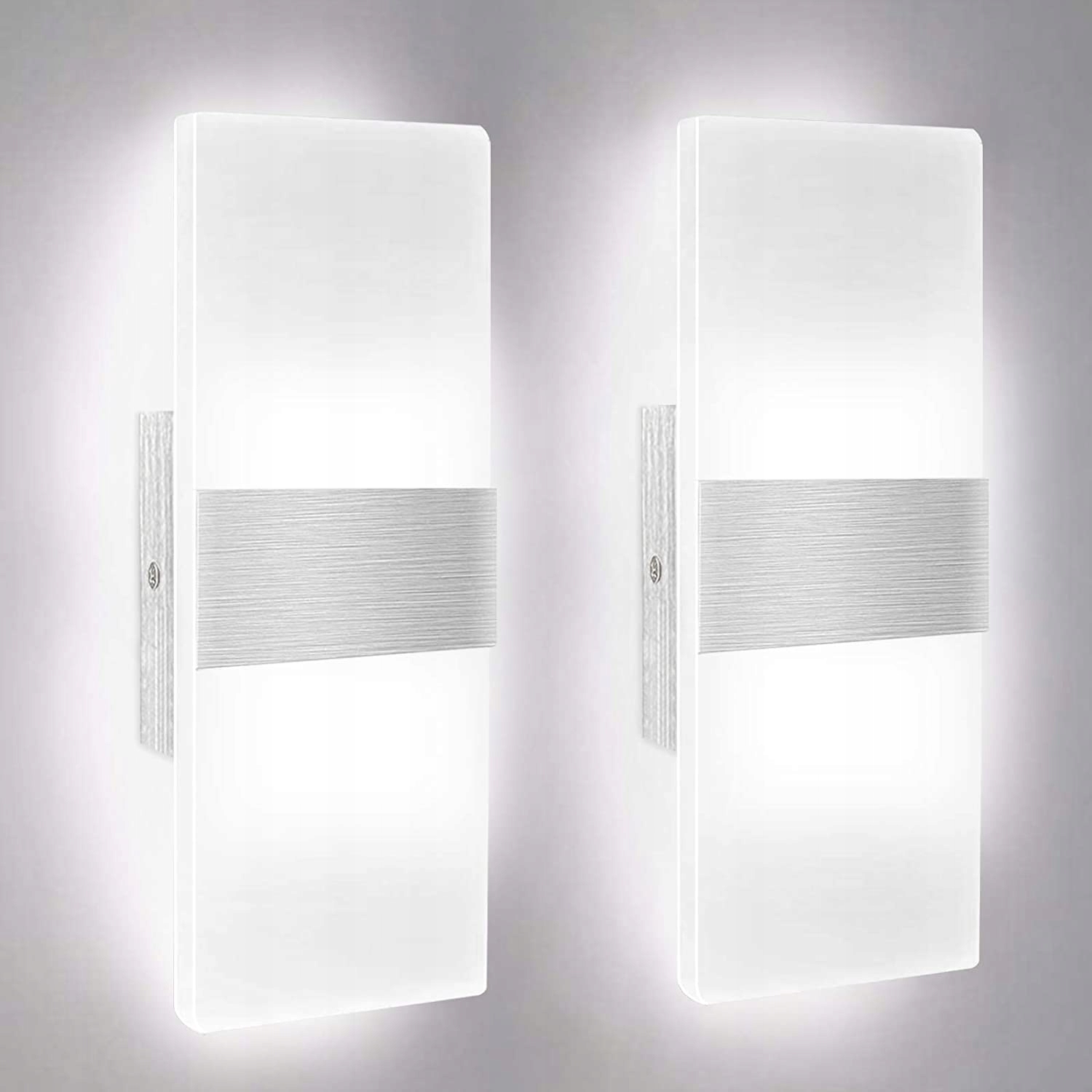 Vnitřní Led nástěnné svítidlo, nástěnné svítidlo 6000K Lampa 12W 2ks