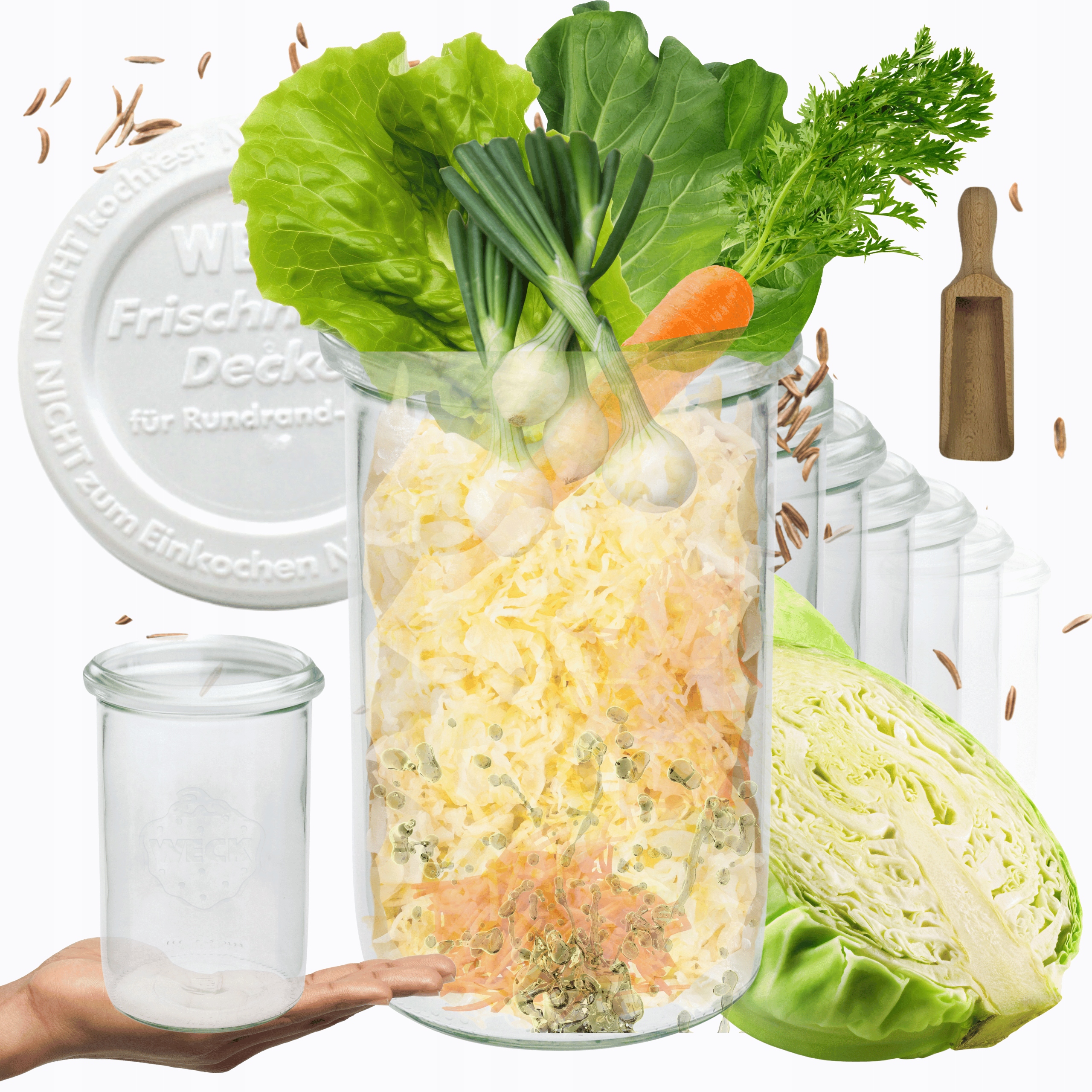 Poháre Weck 1050 ml 1 l Mold sypké plastové výrobky, veko, Mierka 12ks