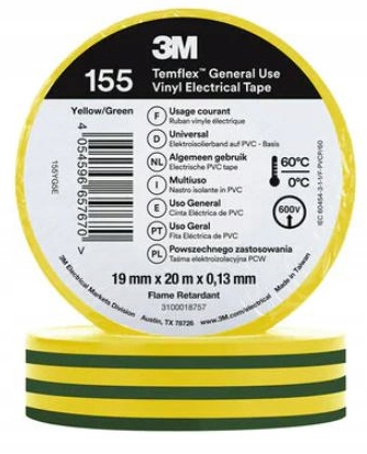 

3M Taśma izolacyjna żółto-zielona 19/20m 1szt
