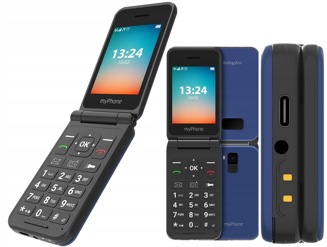 Telefon s klopou myPhone Flip Lte pro seniory, Sos tlačítko VoLTE 1000 mAh