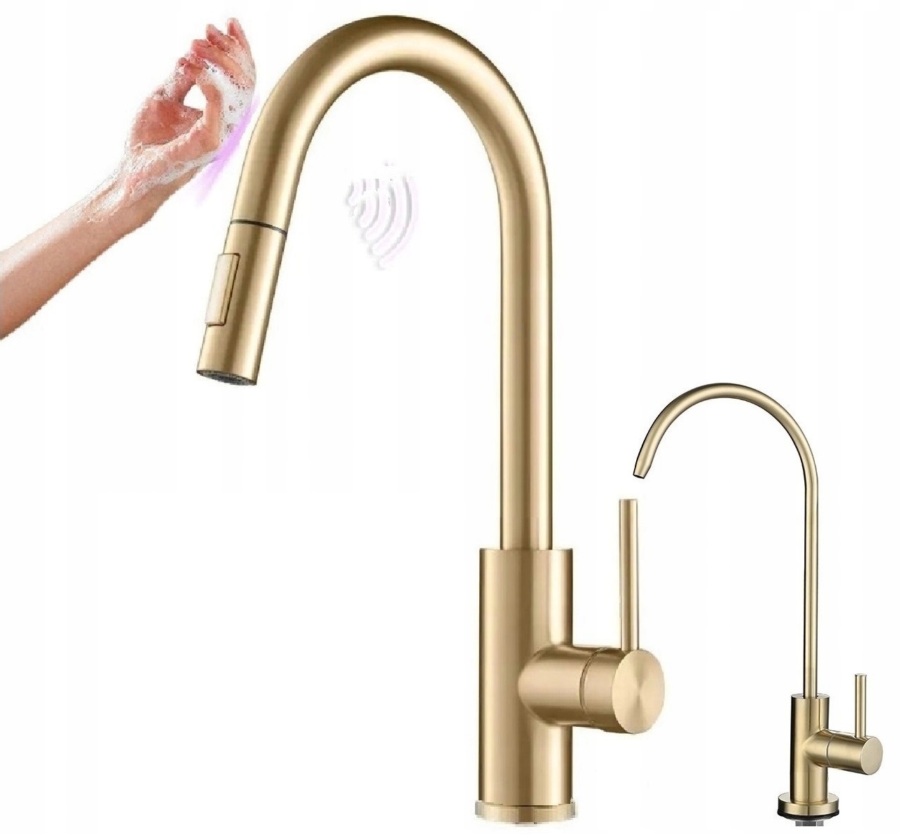 Kuchyňská baterie zlatá dotyková Ww Kohoutek sada Gold