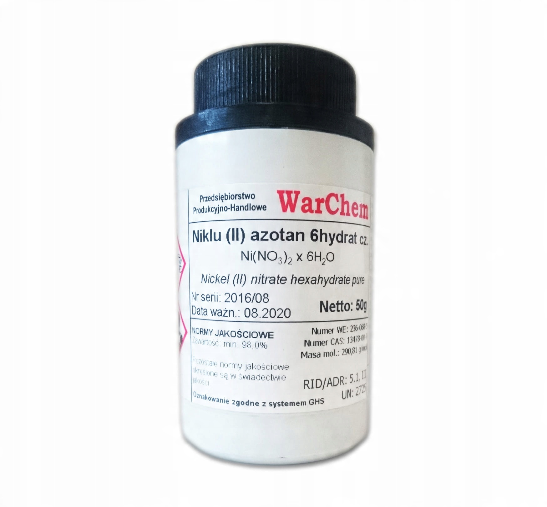 

Azotan Niklu (II) 50g Warchem [48953]