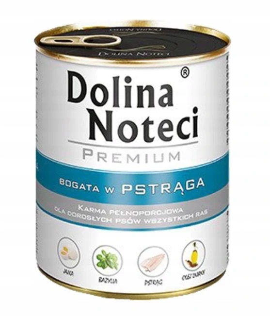 DOLINA NOTECI PREMIUM ZESTAW Karmy mokrej dla PSA mix smaków 10x800g Karmy specjalne dla psów z nadwrażliwością pokarmową