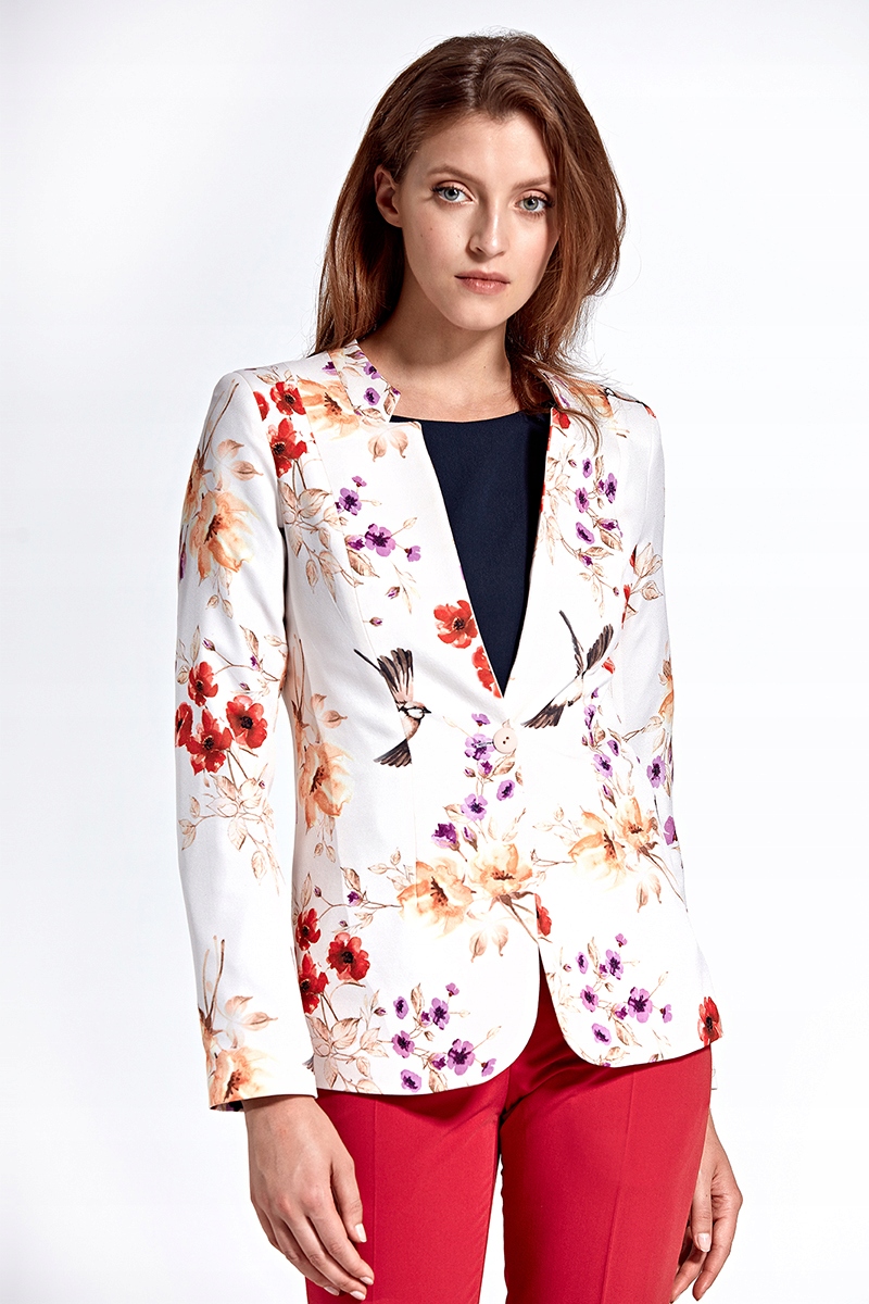 

Wzorzysty Żakiet Z Kołnierze ~38~ Wzór/ecru Colett