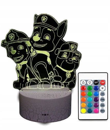 

Lampa Nocna 3D Led Usb Psi Patrol Team Pilot Bajka
