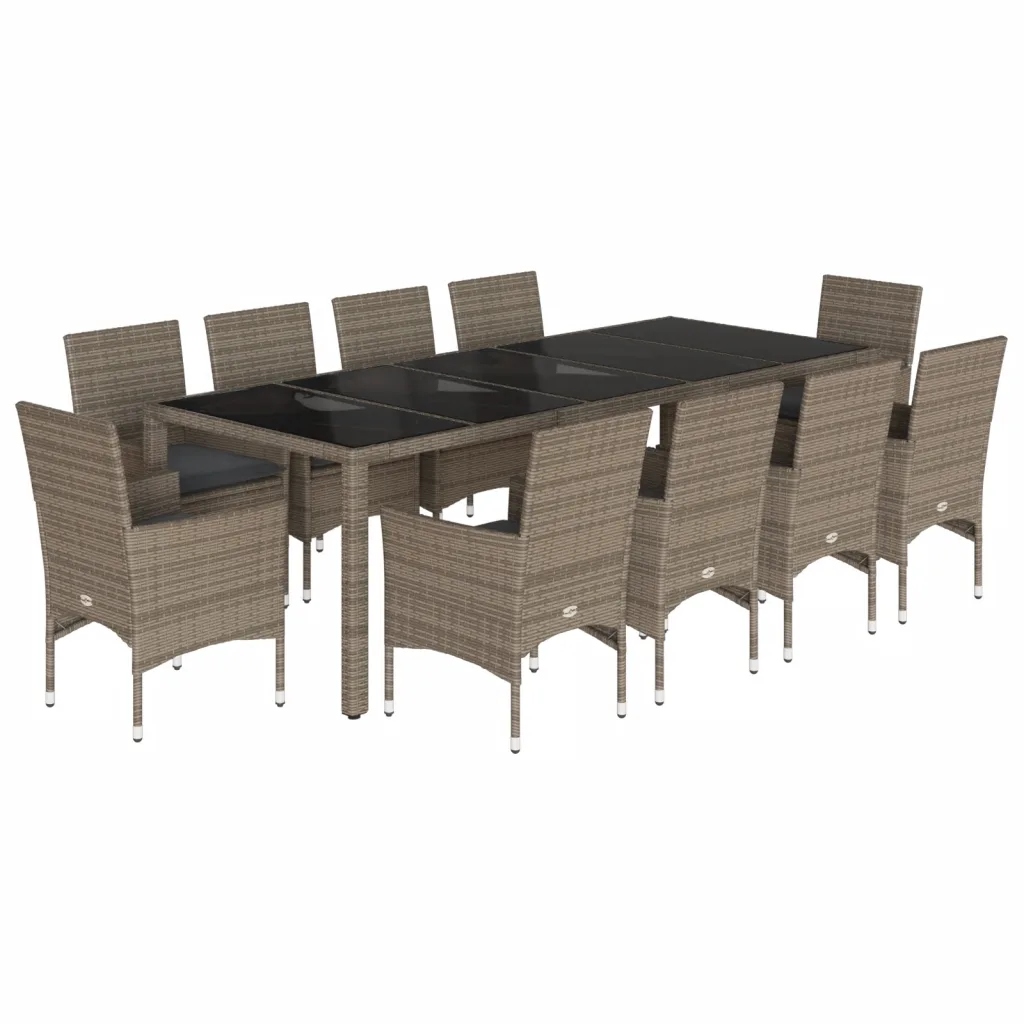 Set zahradního nábytku VidaXL technorattan vidaXL šedý 11 el.
