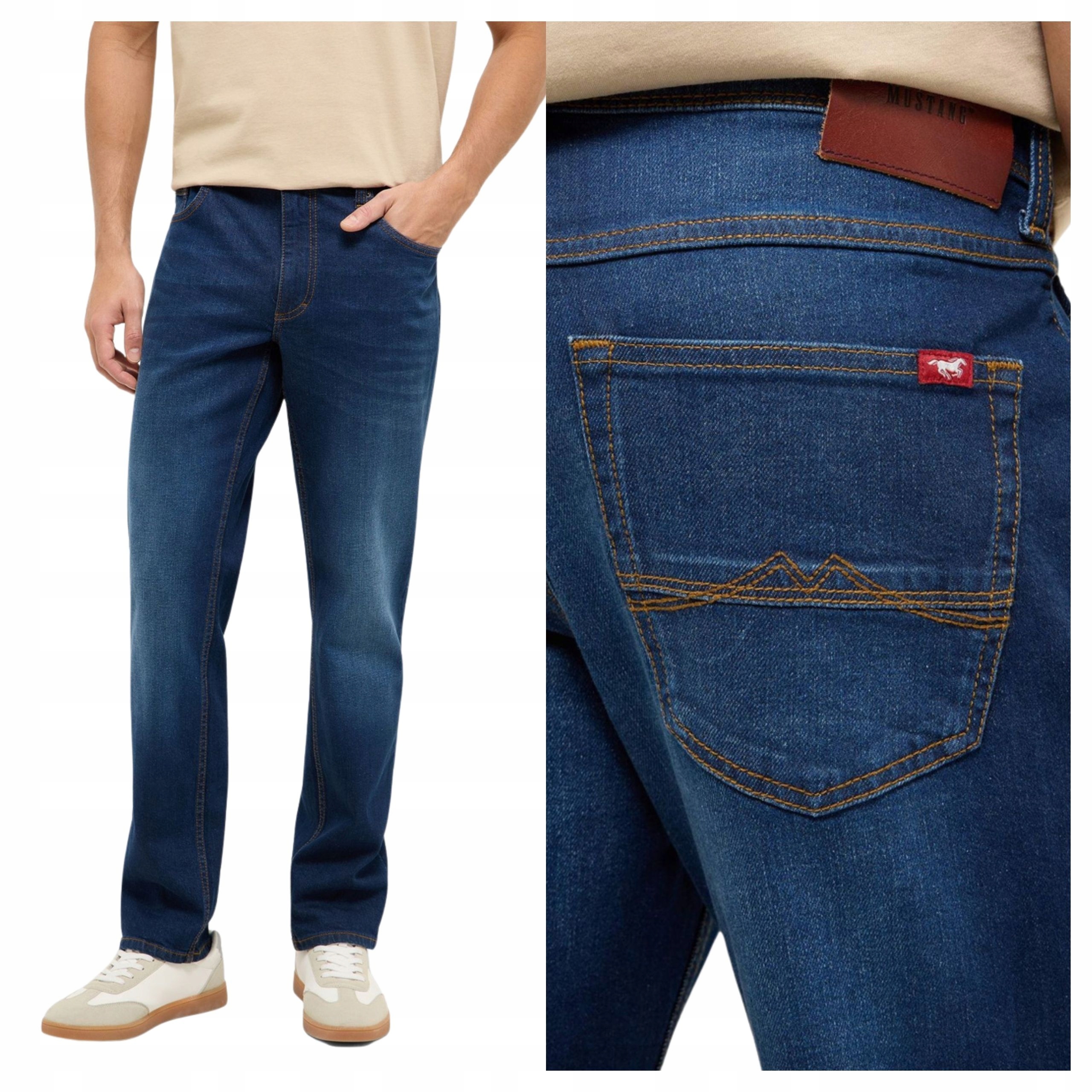 Pánské kalhoty Mustang Washington Straight Jeans modré W33 L34