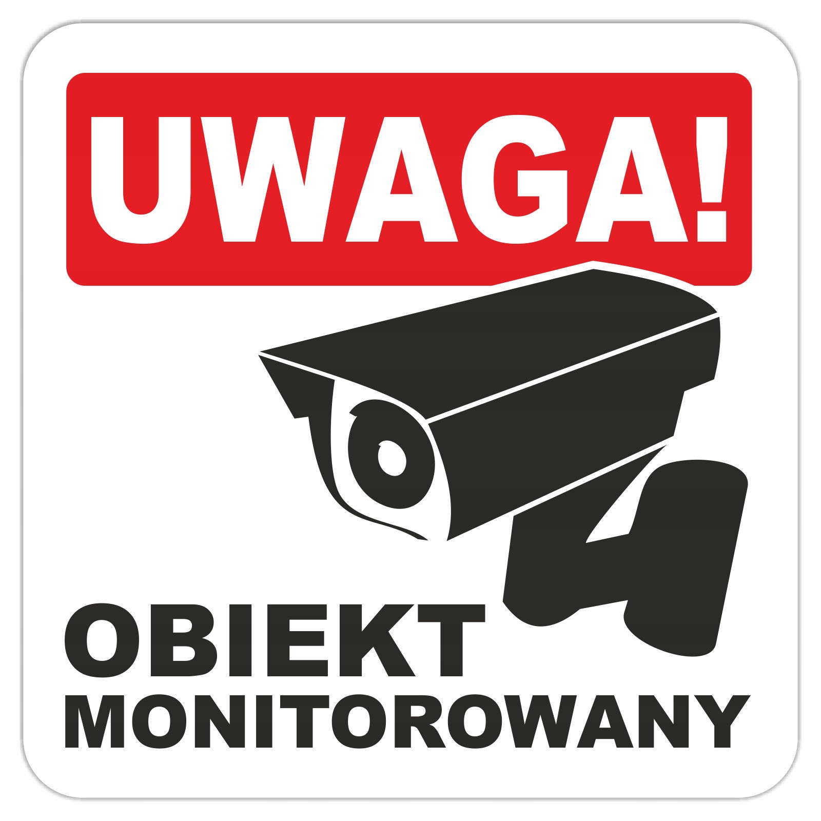 Naklejka OBIEKT MONITOROWANY RODO 15 cm monitoring