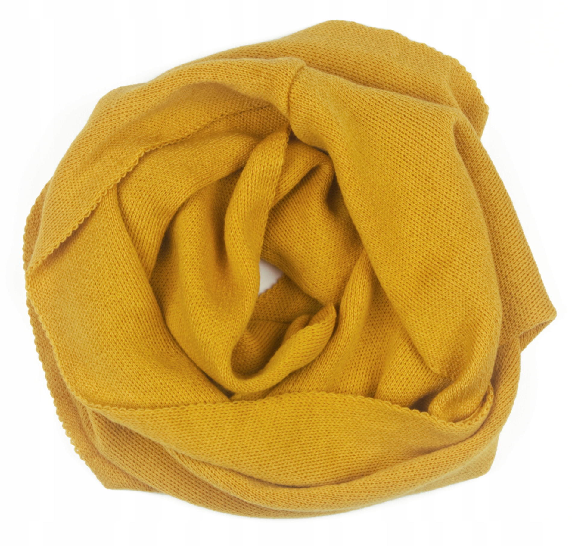 POLSKI KOMIN szal płaski splot - musztardowy żółty Marka inna