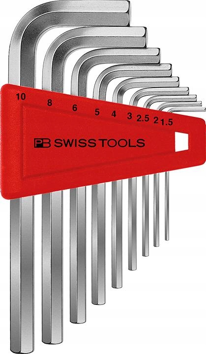 Sada úhlových imbusových klíčů 9dílná, 1,5-10 mm Pb Swiss Tools