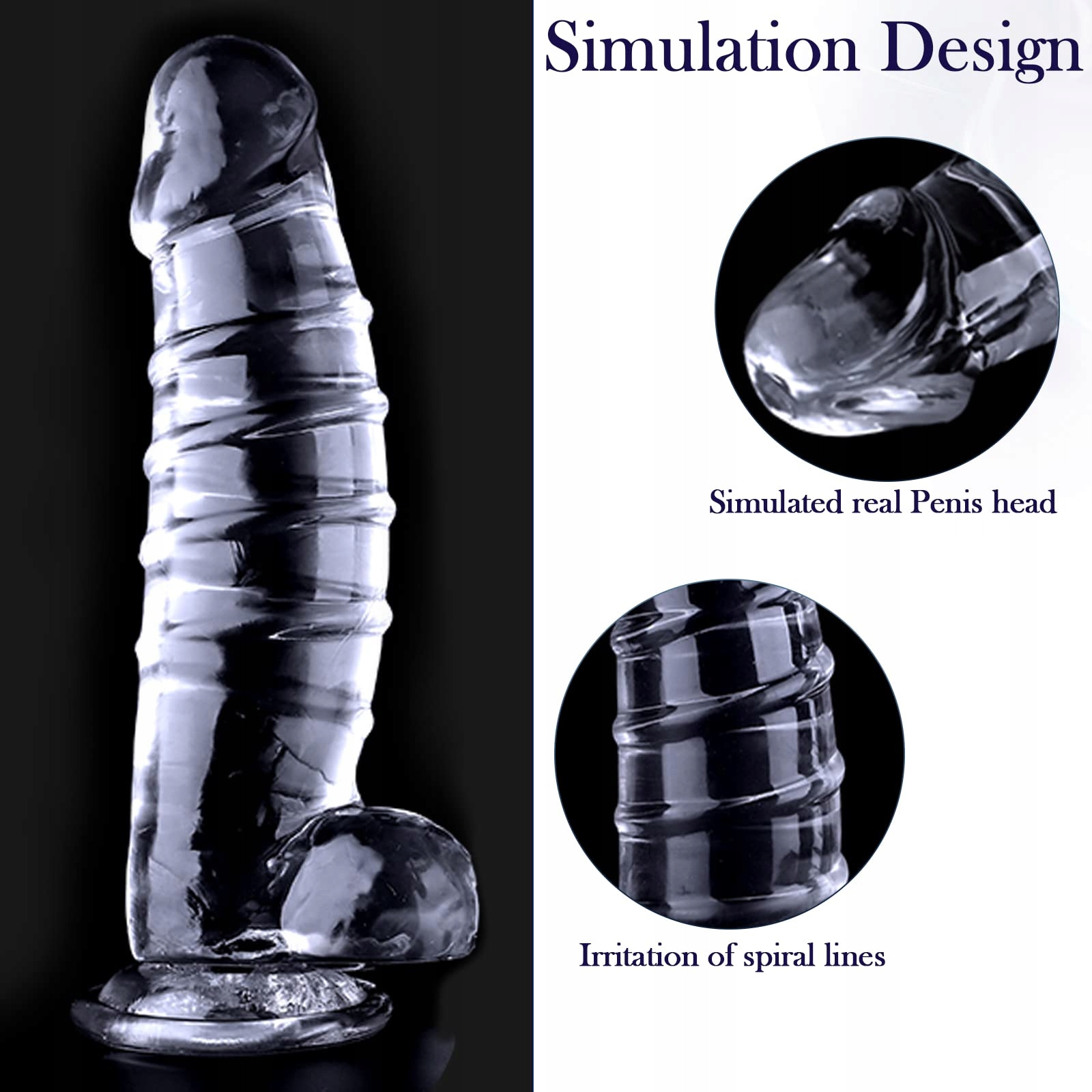 BDSMLOVE XL Dildo Przezroczysty Z Przyssawką Analny Duży Sex Zabawka — miniatura 7