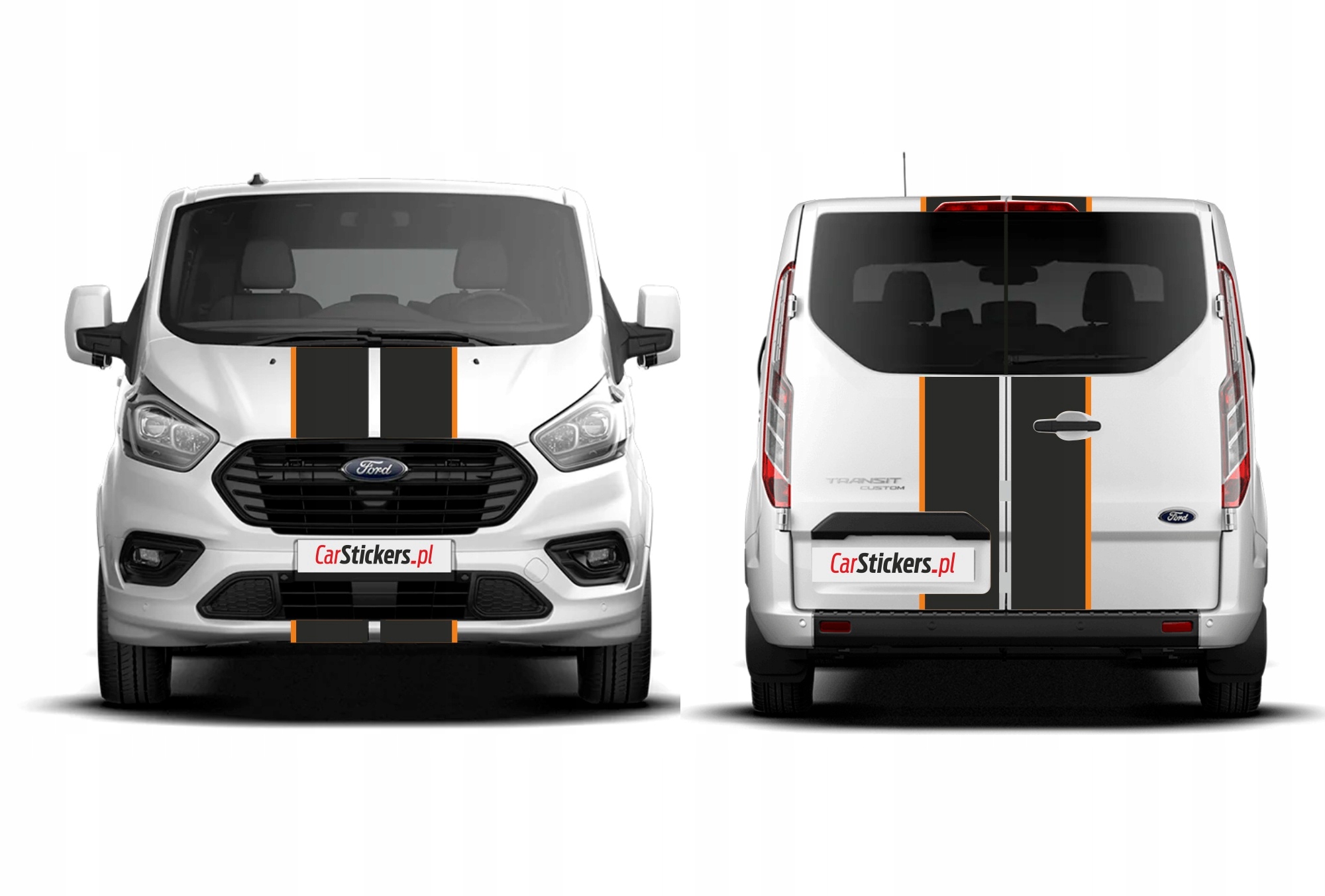 Naklejki na Ford Custom maska i tylne drzwi skrzydełka 2