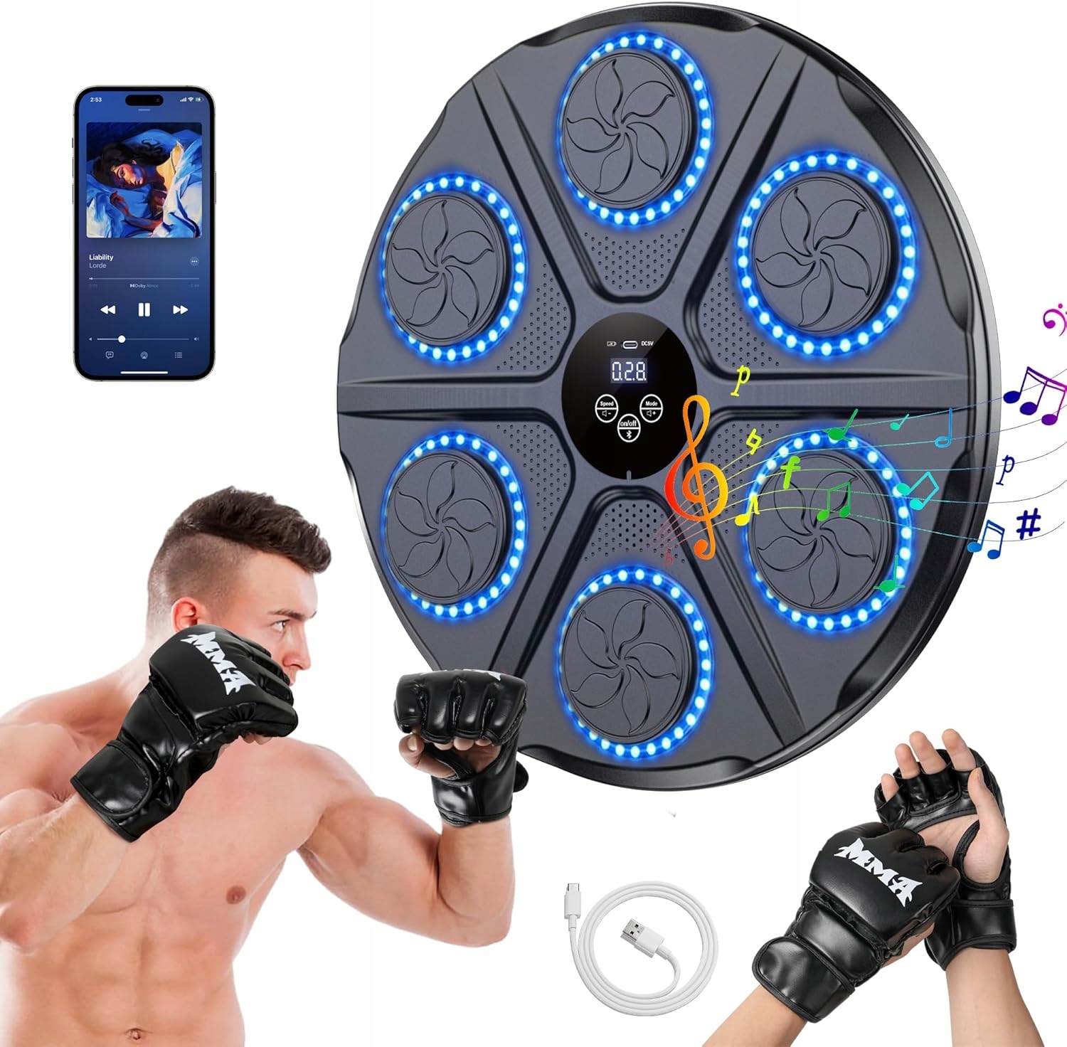 Inteligentní Nástěnný Boxovací Stroj S Led Displejem, 12 Režimů
