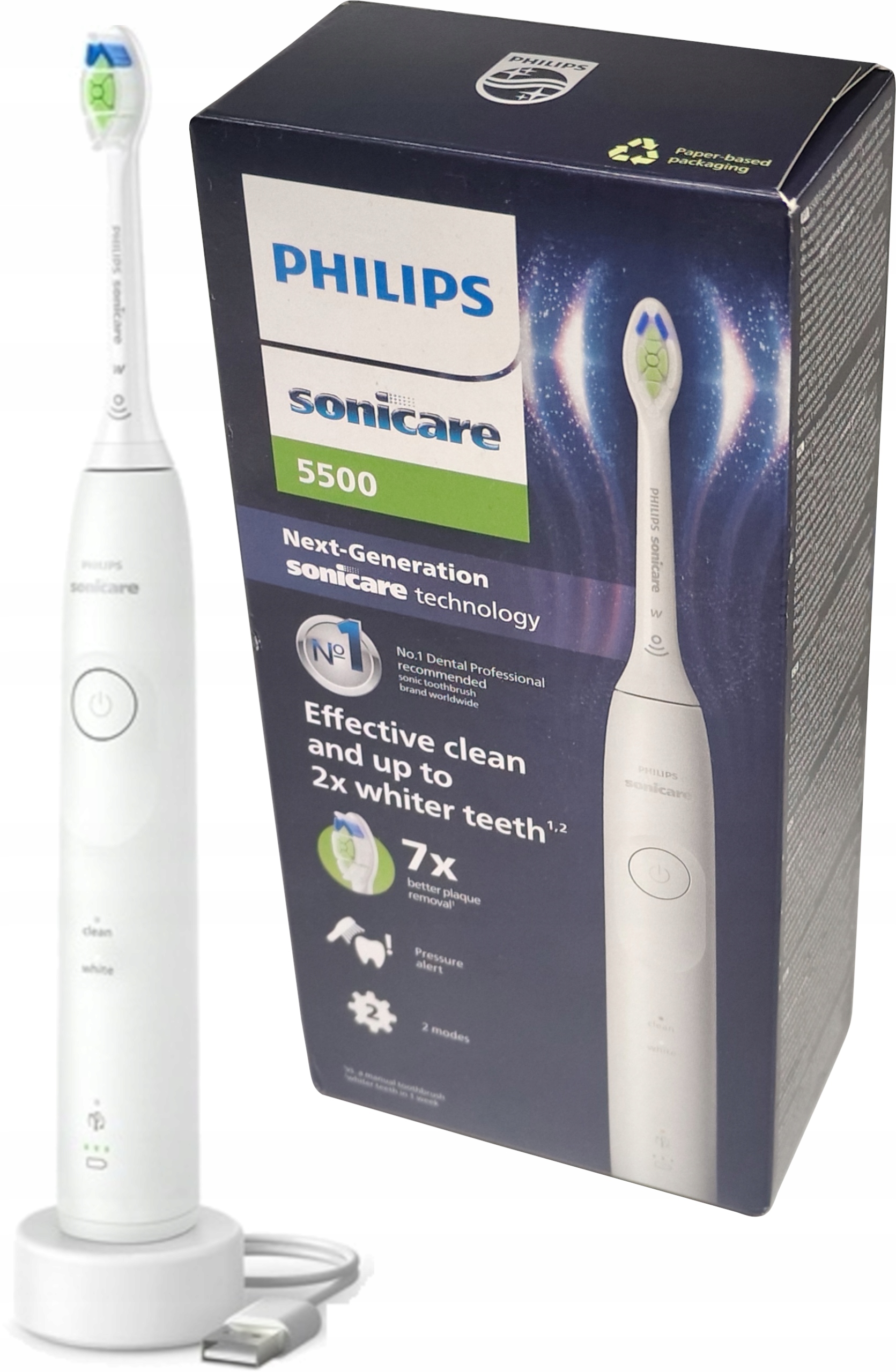 Szczoteczka Soniczna Philips Sonicare 5500 HX7110/01 Do Zębów White Biała