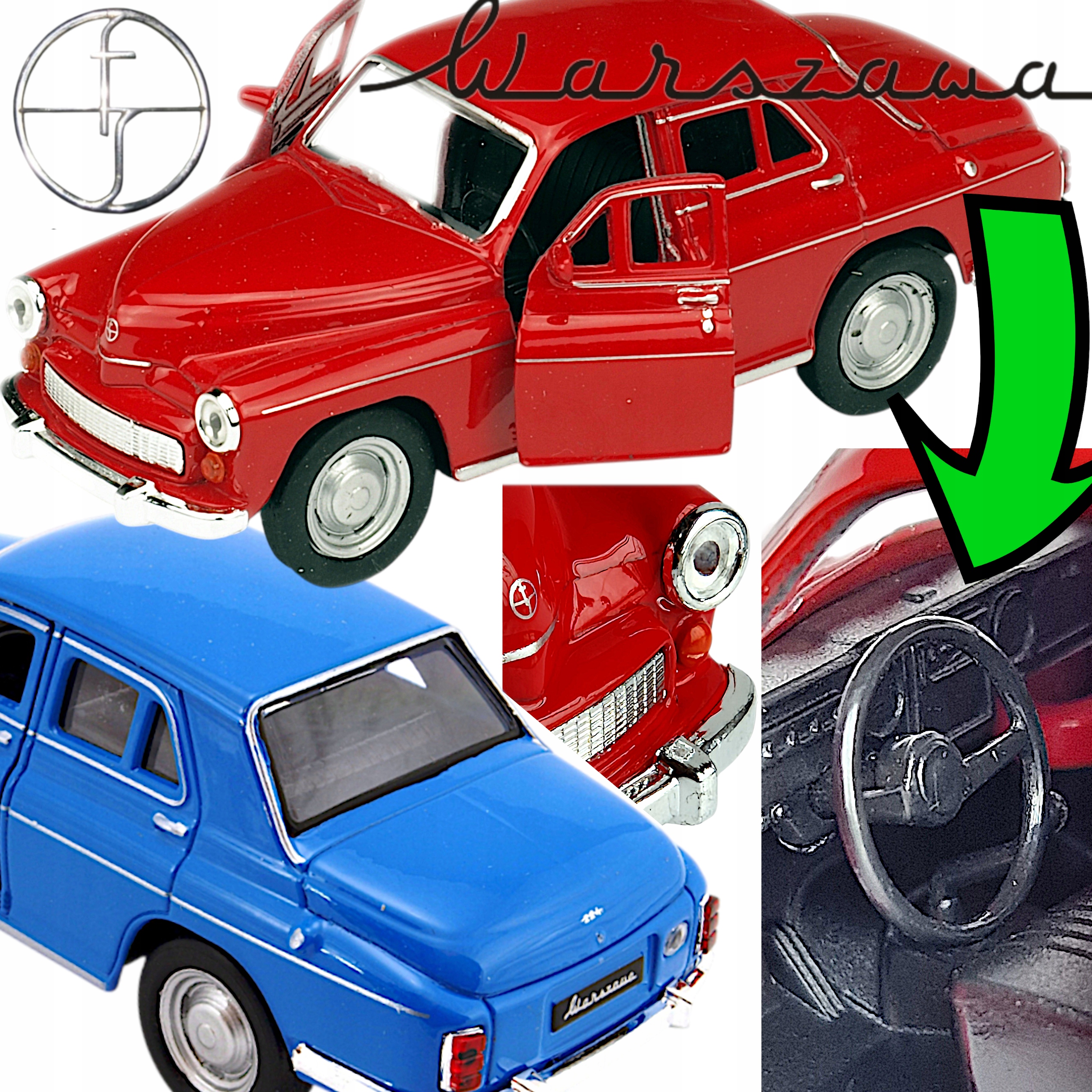 POLSKA FSO WARSZAWA 224 SAMOCHÓD AUTO MODEL METALOWY WELLY 1:34 LEGENDA PRL