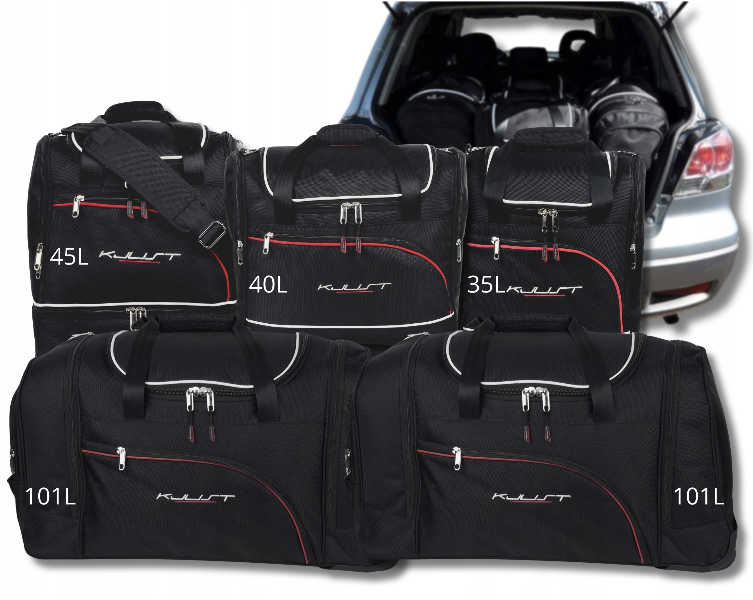 Sada tašiek Kjust do batožinového priestoru Mitsubishi Outlander 2001-2006 5 ks