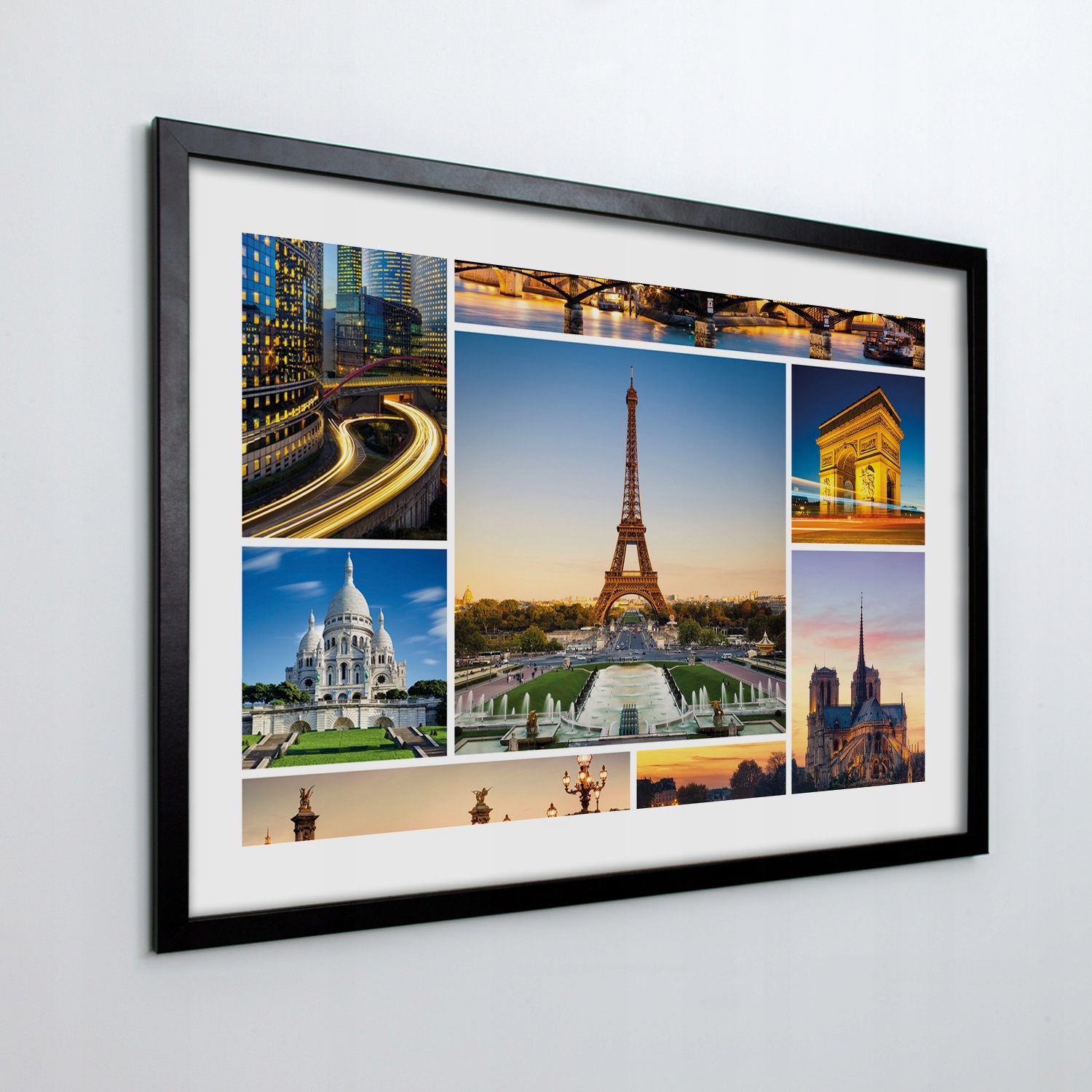 Obraz v ráme na stenu Paríž koláž miesta 70x50