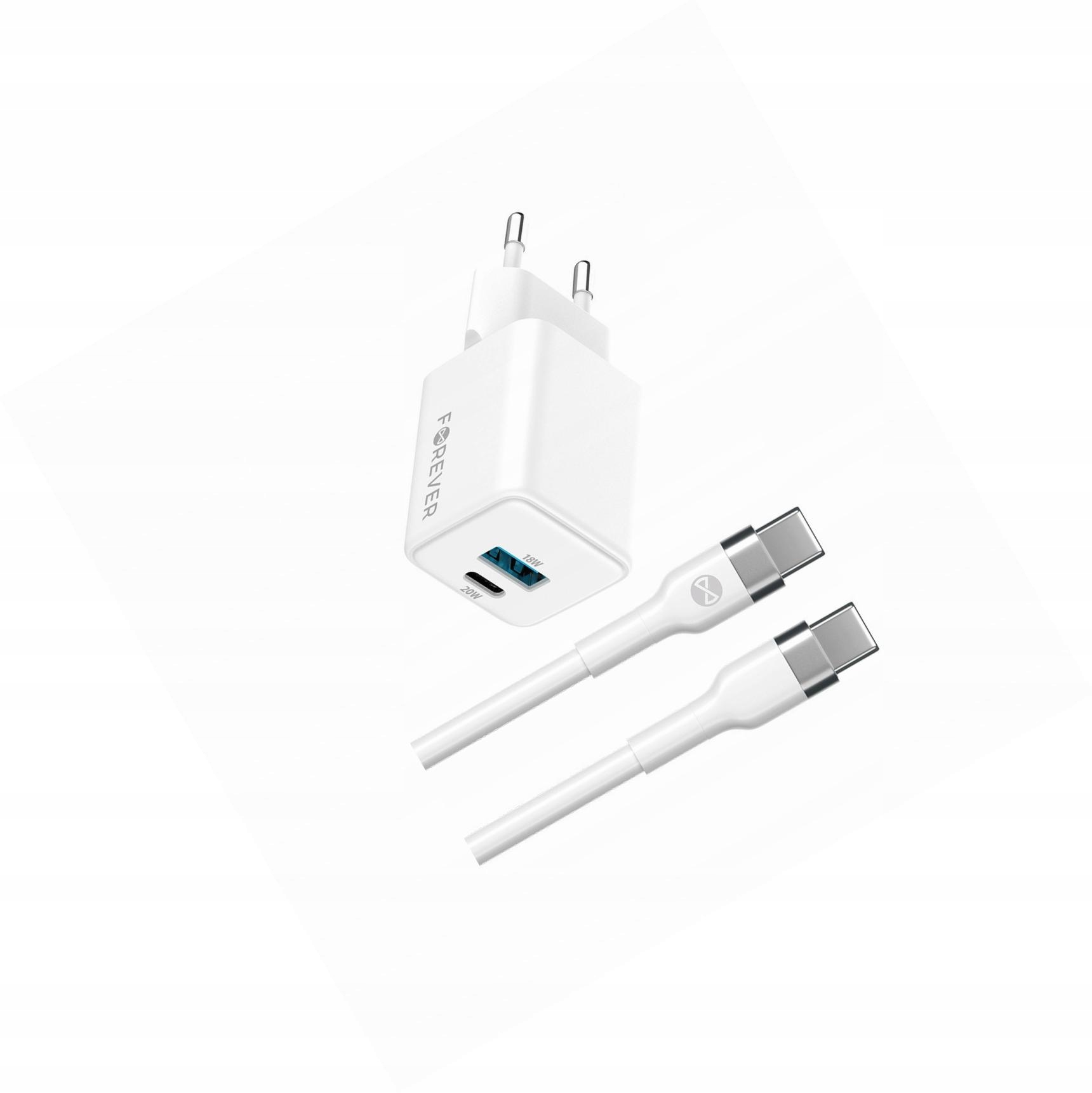 Szybka ładowarka GaN 20W Usb i Usb-c z kablem do Xiaomi Redmi Note 12 Pro+