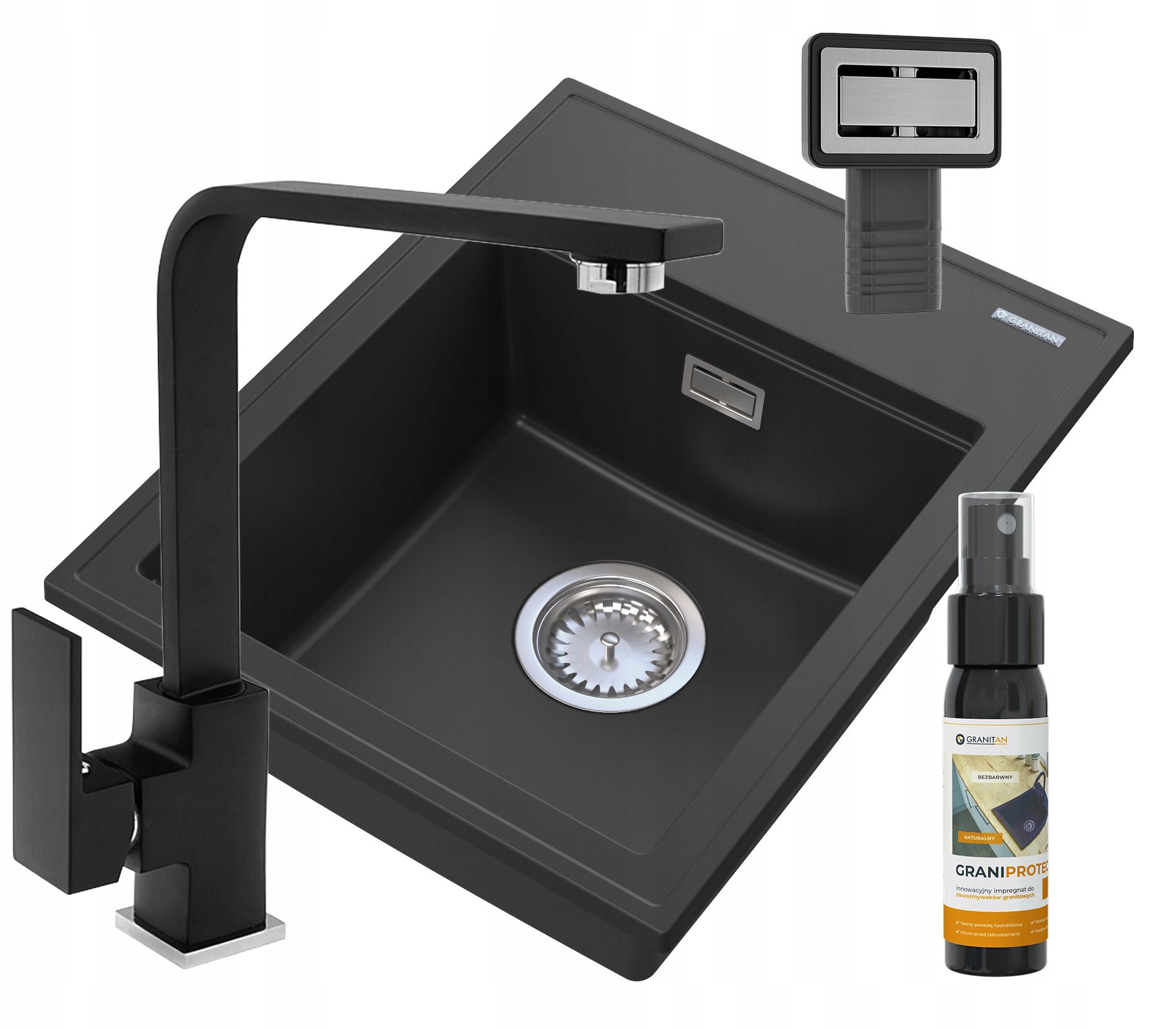 Granitový Drez, Čierny Kuchynský Kohútik