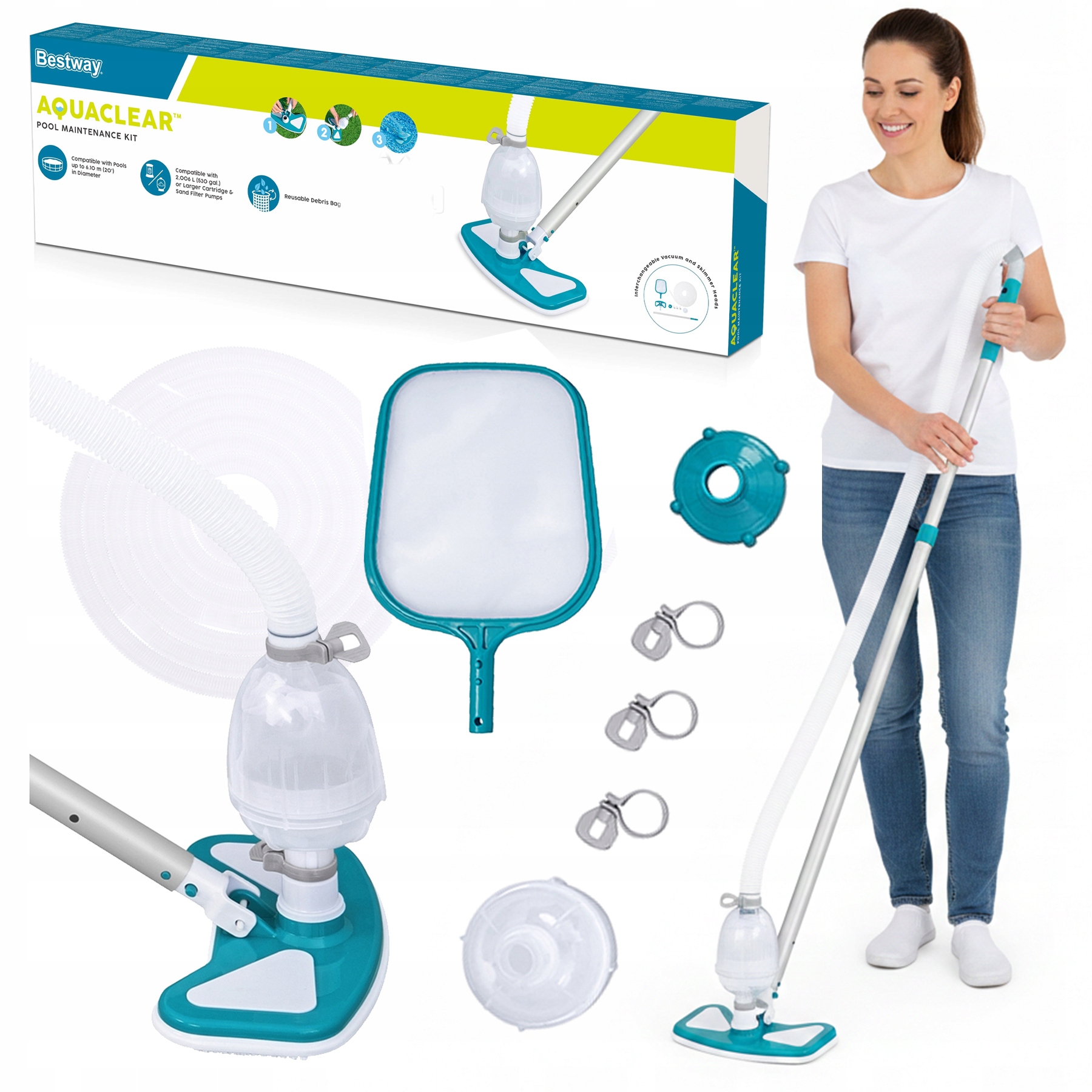 Vysavač Do Bazénu Sada Na Čištění Bazénu Se Sítkem Bestway 58234