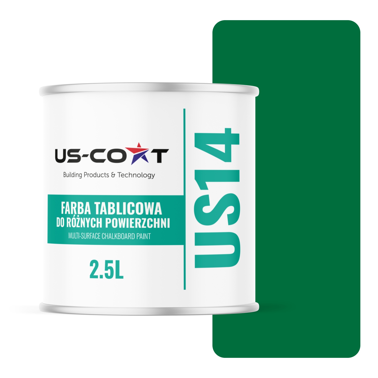 Tabuľová Farba Na Steny Písania Kriedou Farba Zelená RAL6029 2,5L Mat