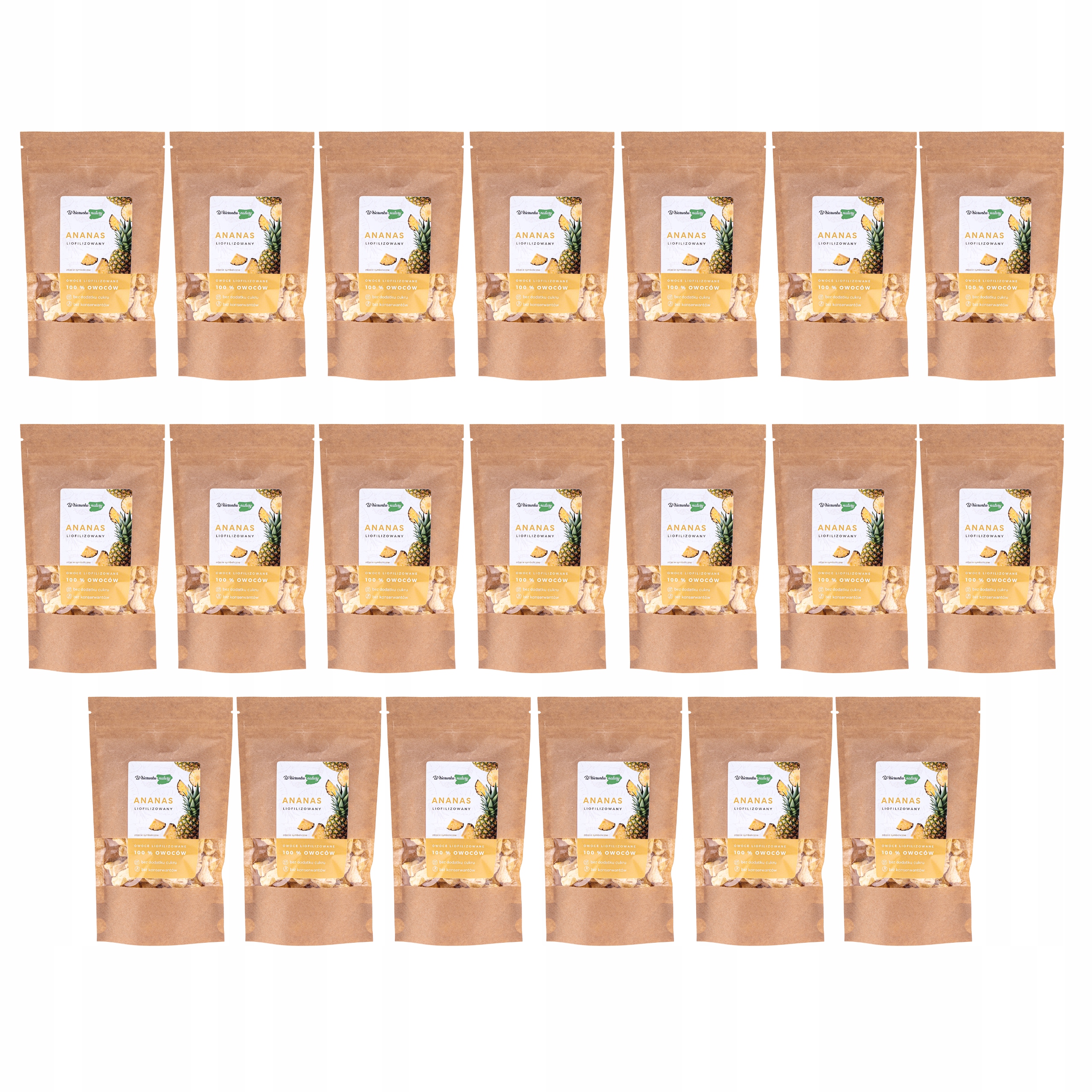Lyofilizovaný Ananas 50 g x 20 kusů Lahodný přírodní Bez Přísad
