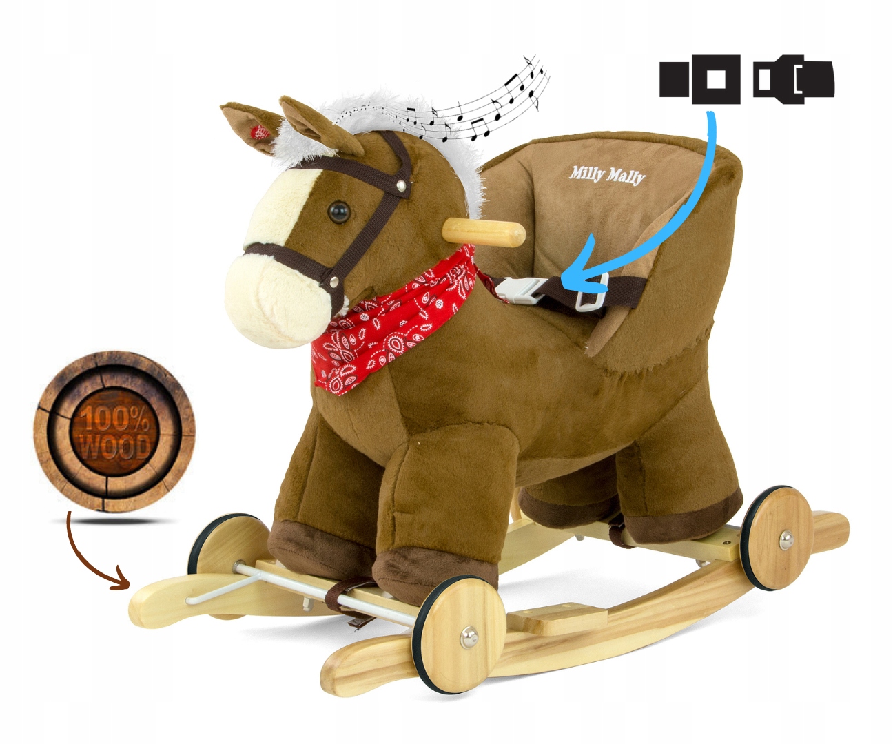 

Koń na biegunach interaktywny Polly Milly Mally