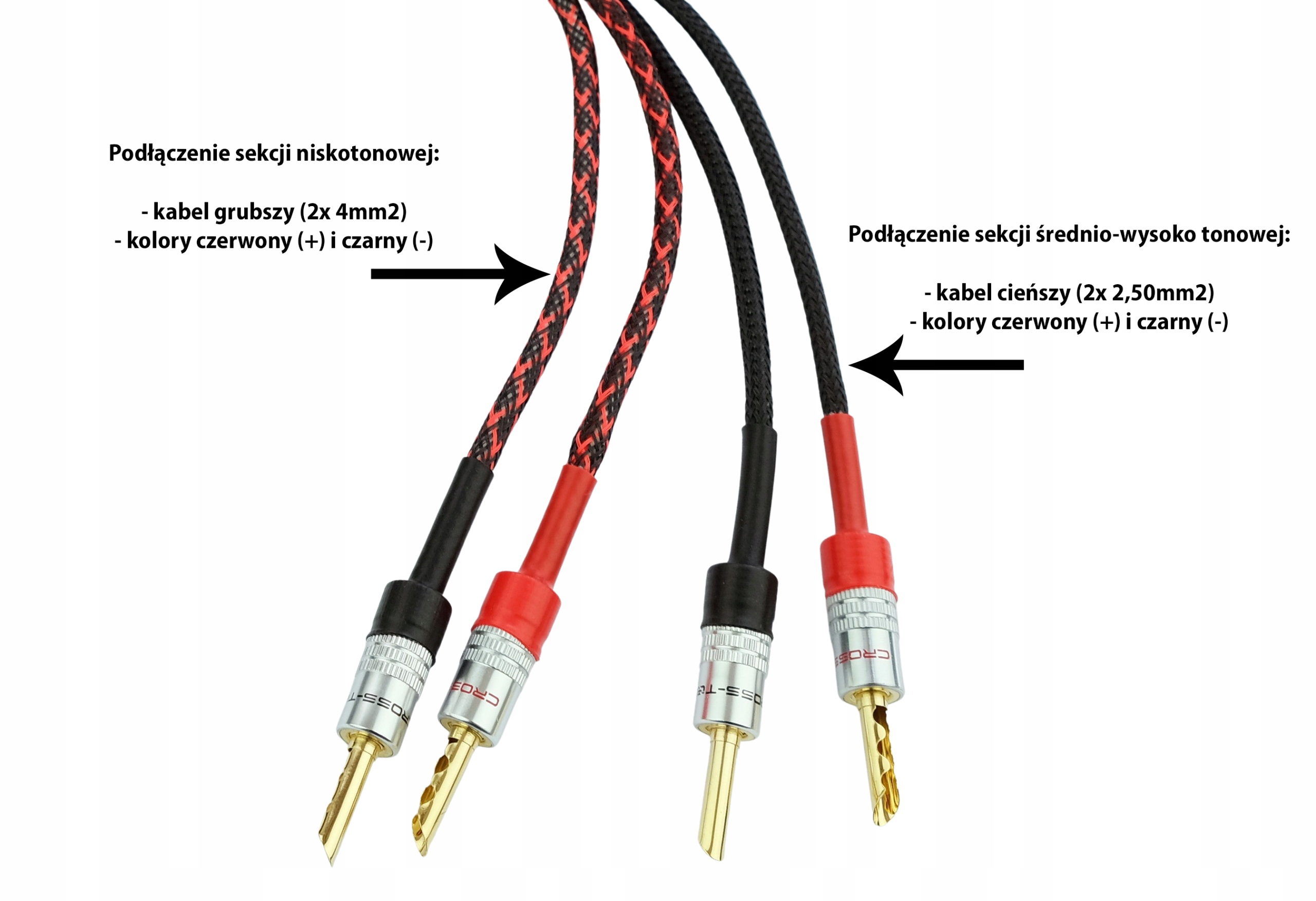 Kable przewody bi-amping bi-amp Cross-Tech 1,5m Marka Cross-Tech