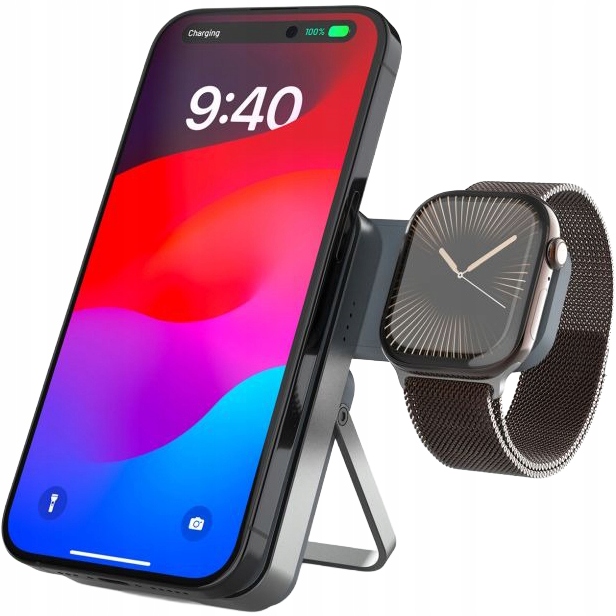 Powerbanka se stojánkem 5000 mAh pro Apple Watch a MagSafe 2v1 Usb-c 20W Fixed