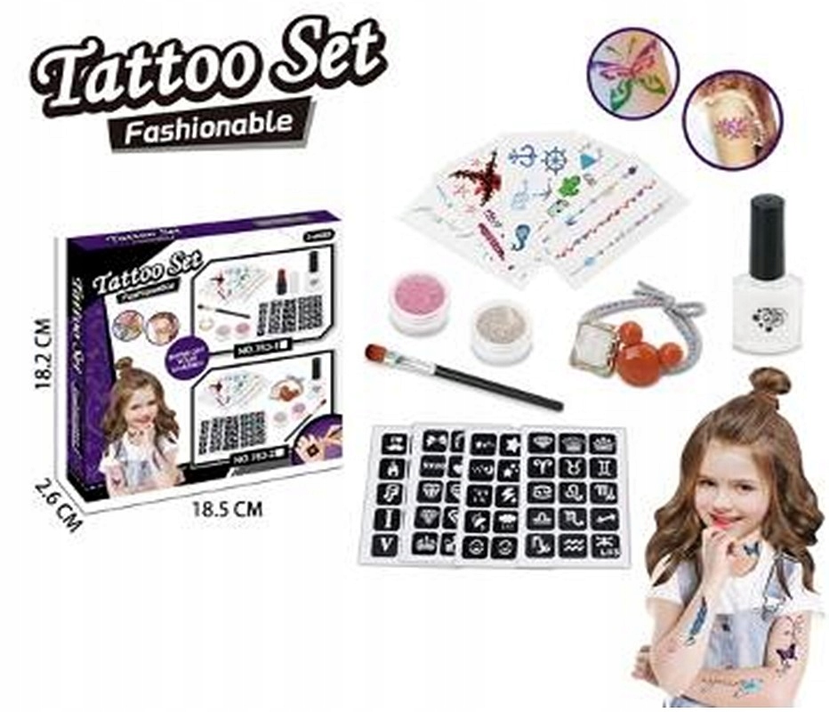 

Tatuaże Brokatowe Zmywalne Zestaw Brokaty