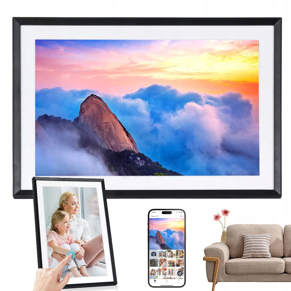 Digitální Rámeček Na Fotografie Frameo Wi-fi 10,1 Vysoká Kvalita Dotykový Ips Panel