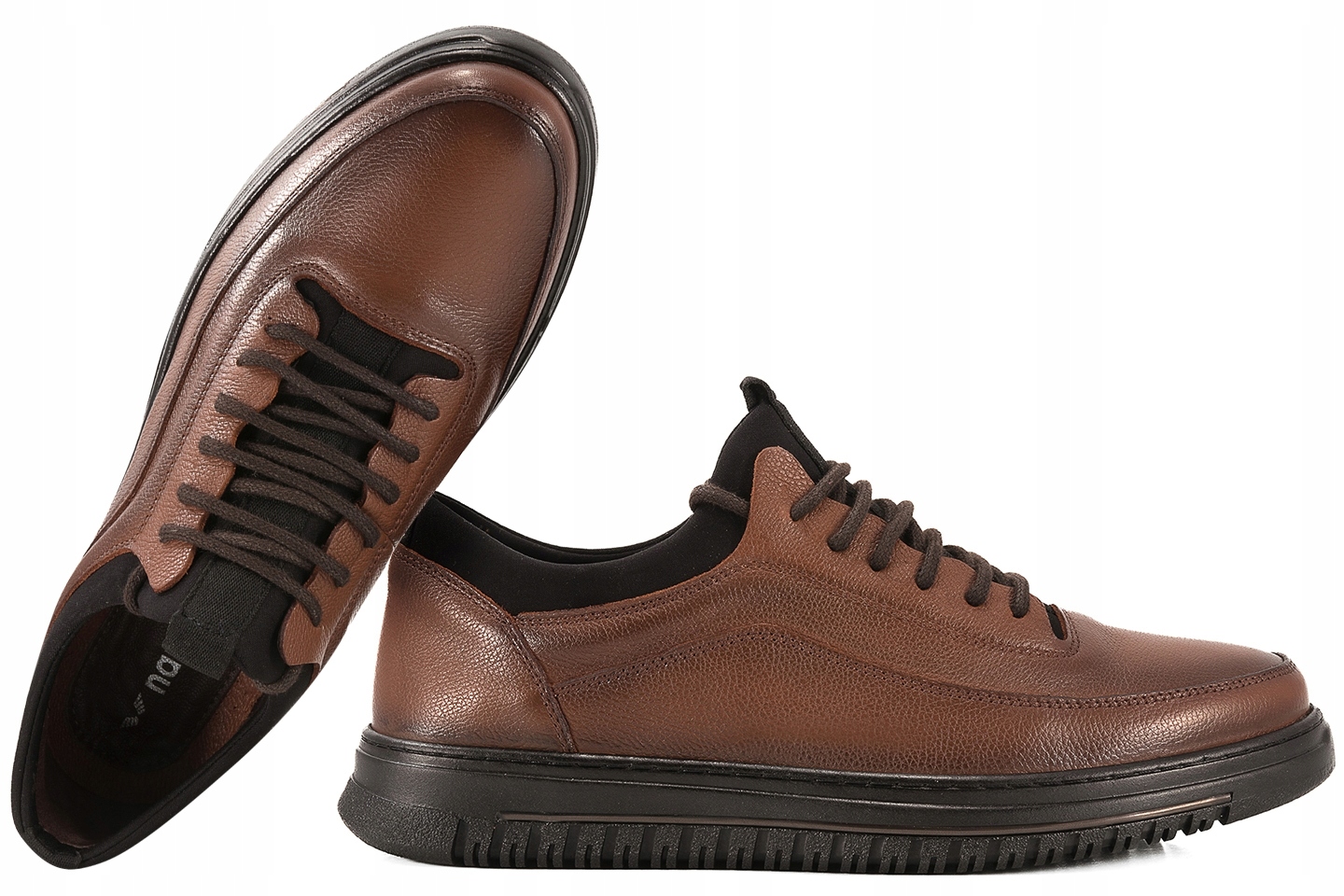 Nandoo 2003 Polobotky Casual Kožené Pánské Tenisky hnědé 45 Hnědá